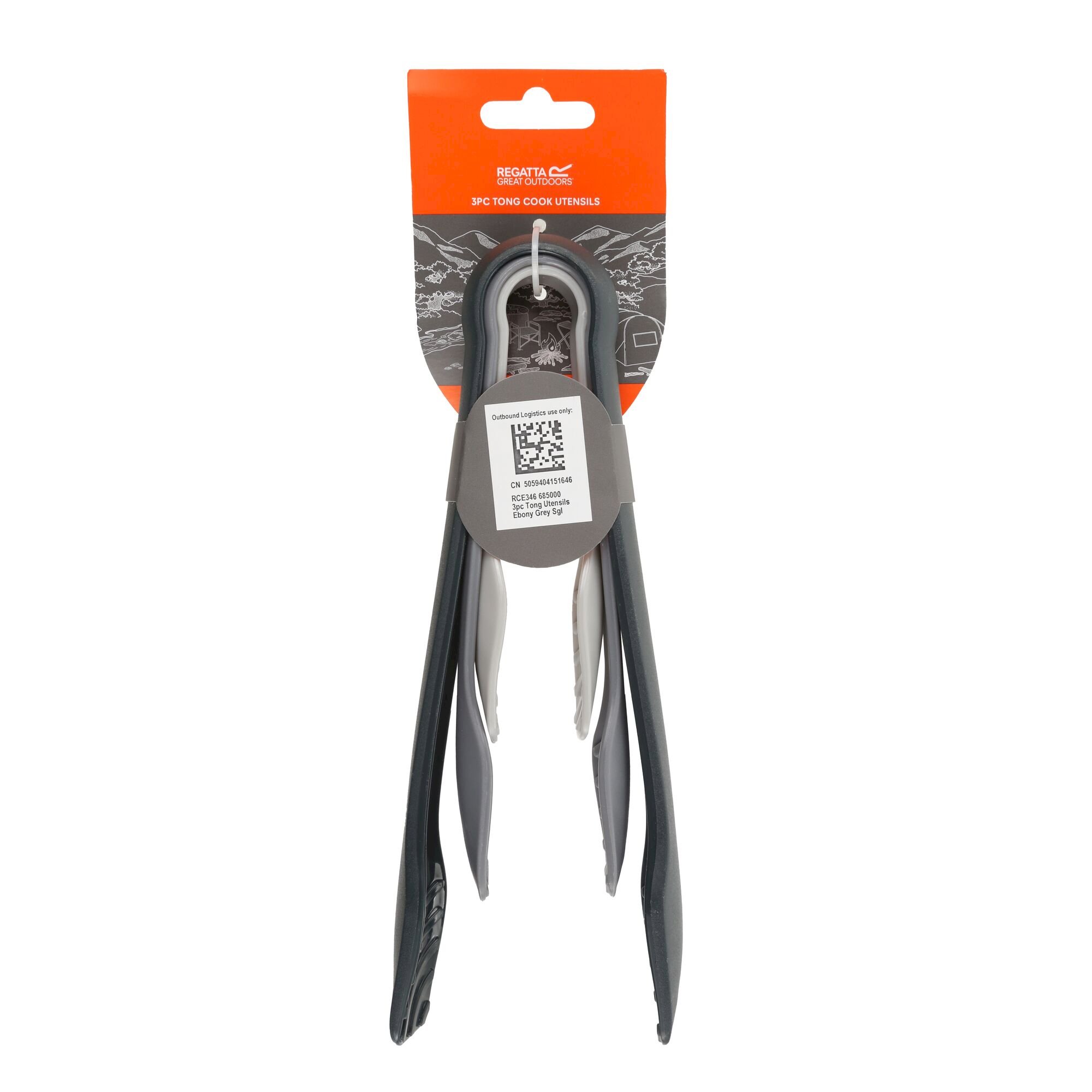 3 Pack Tong Cook Utensils | Ebony Grey