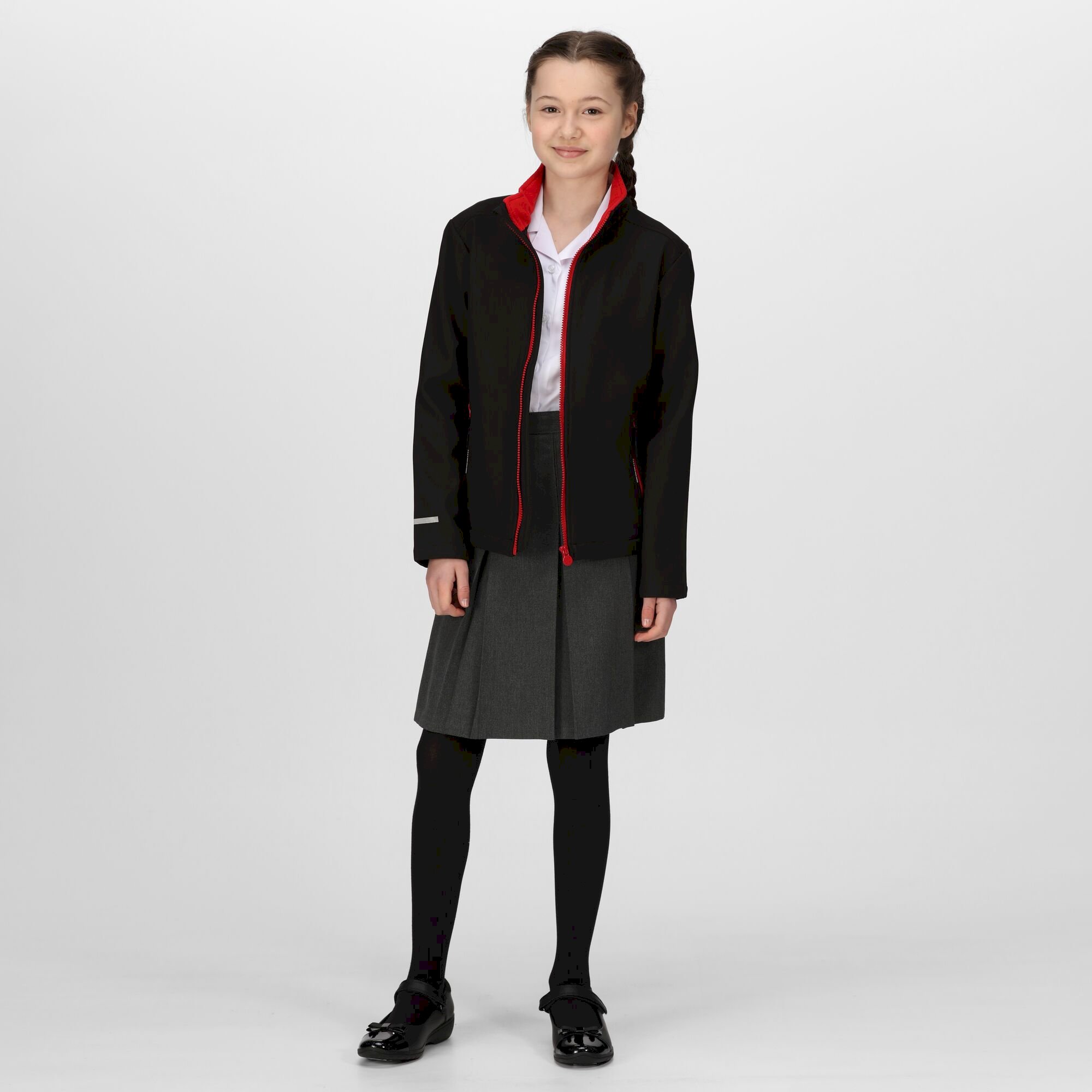 Kids' Ablaze 2-Layer Softshell | Black Classic Red