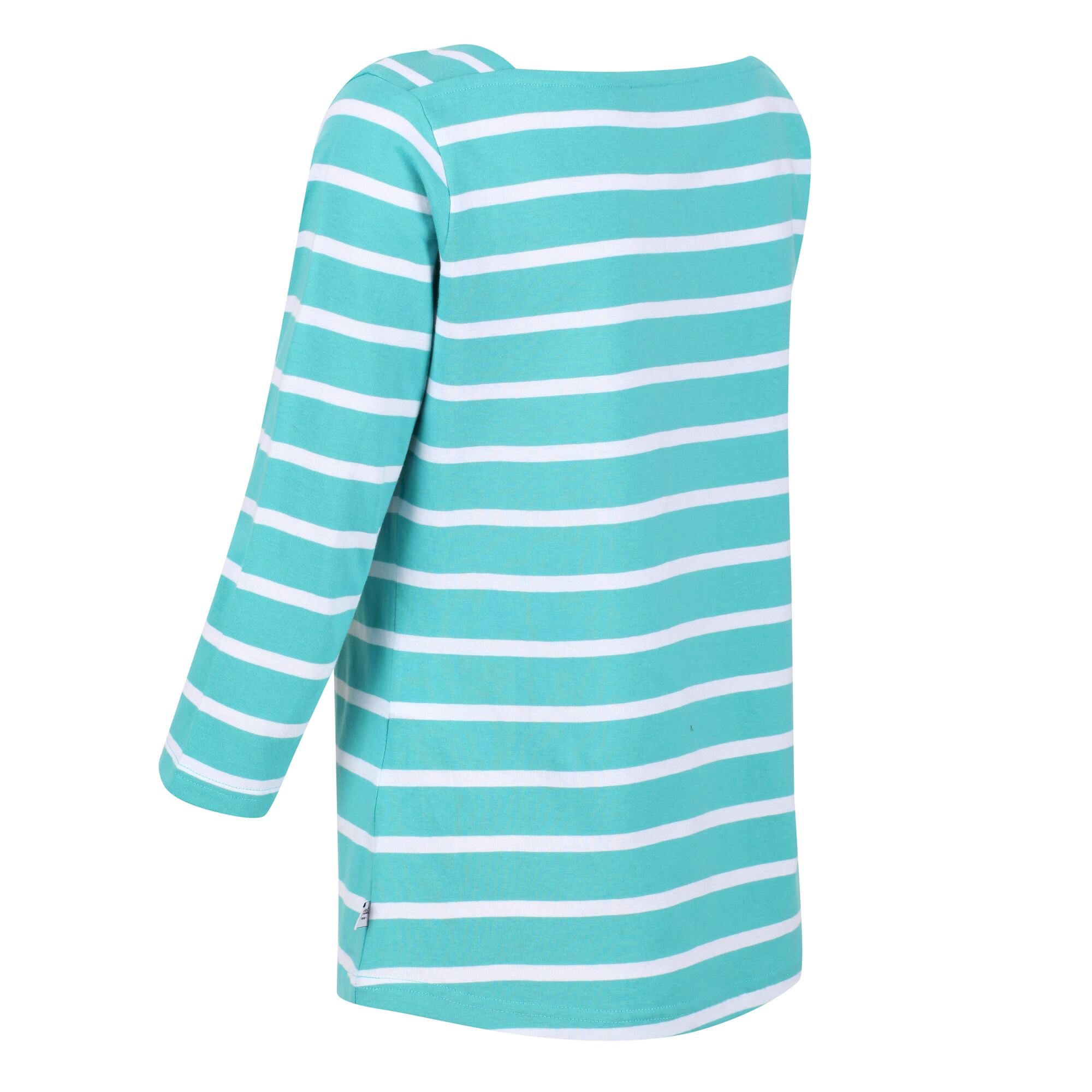 Women's Polexia Square Neck Top | Turquoise White Stripe