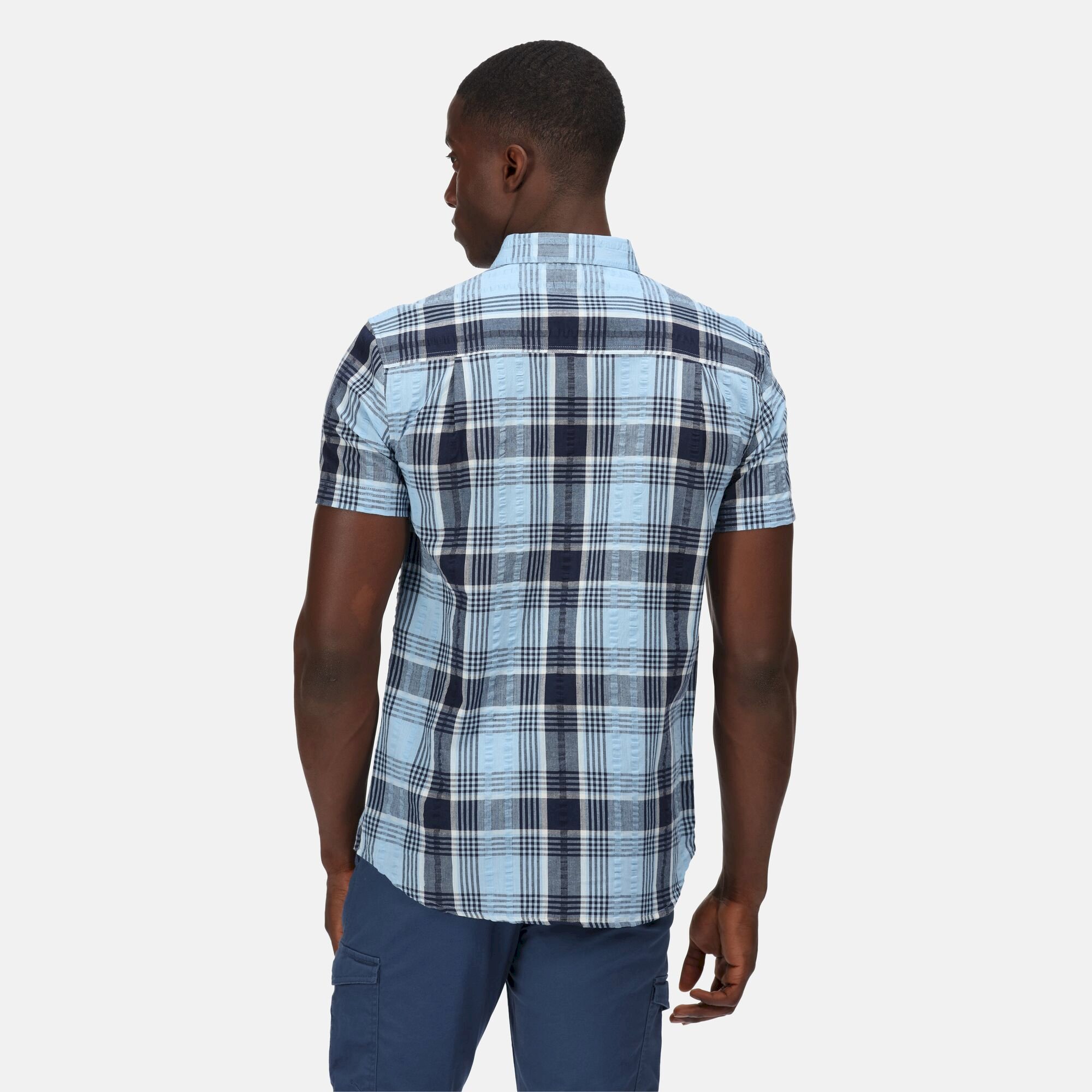 Men's Deakin IV Short Sleeve Shirt | Powder Blue Check