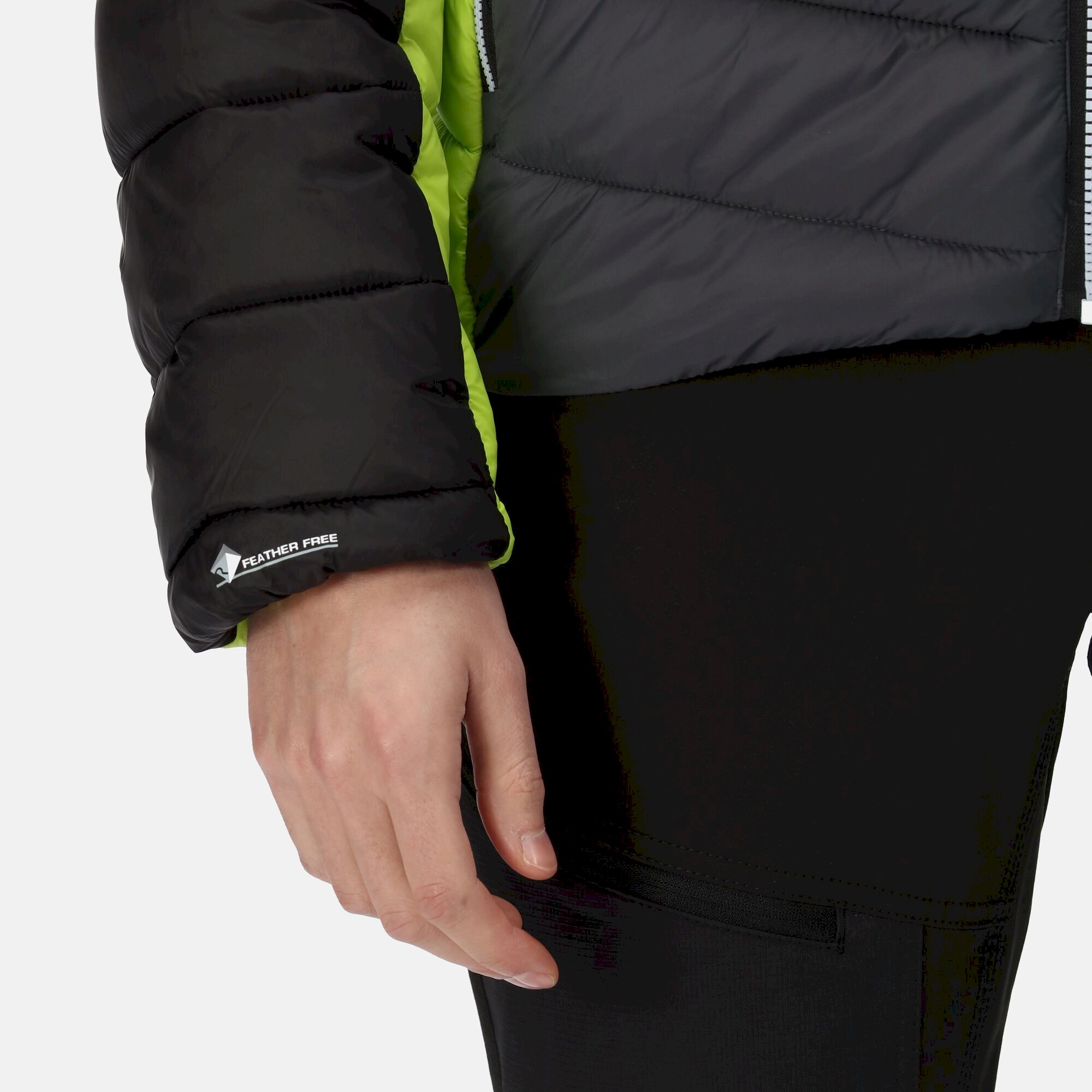 Men's Harrock Hooded Puffer Jacket | Black Dark Grey