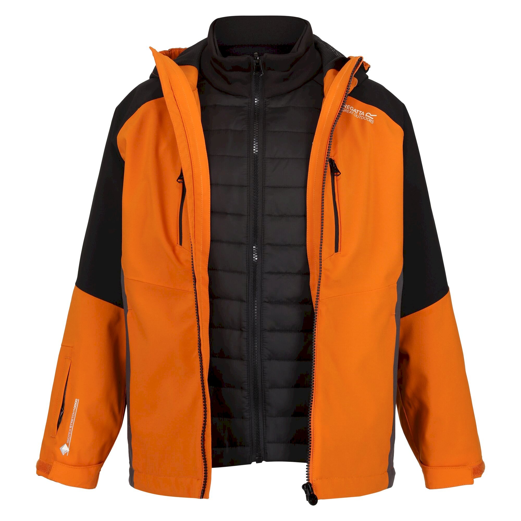 Kids' Hydrate VII 3-In-1 Waterproof Jacket | Autumn Maple Black Dark Grey