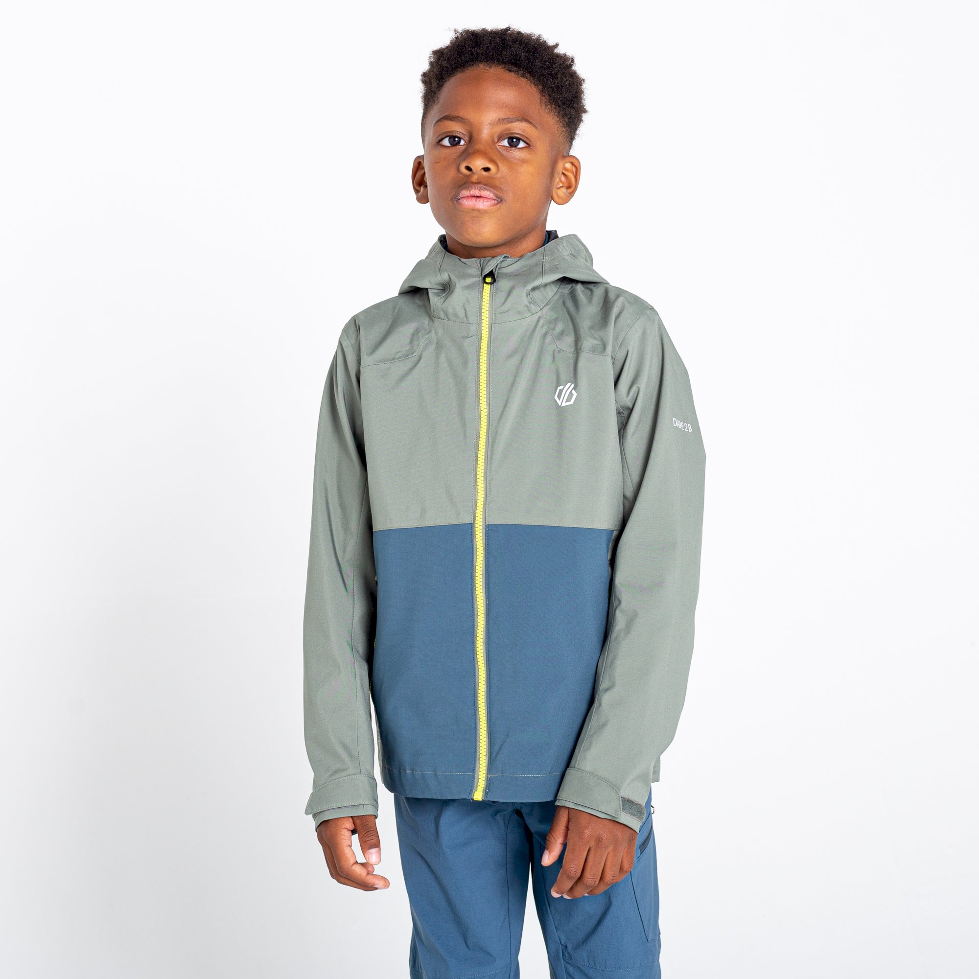 Dare 2b - Kids' In The Lead III Recycled Waterproof Jacket | Agave Green Orion Grey Marl