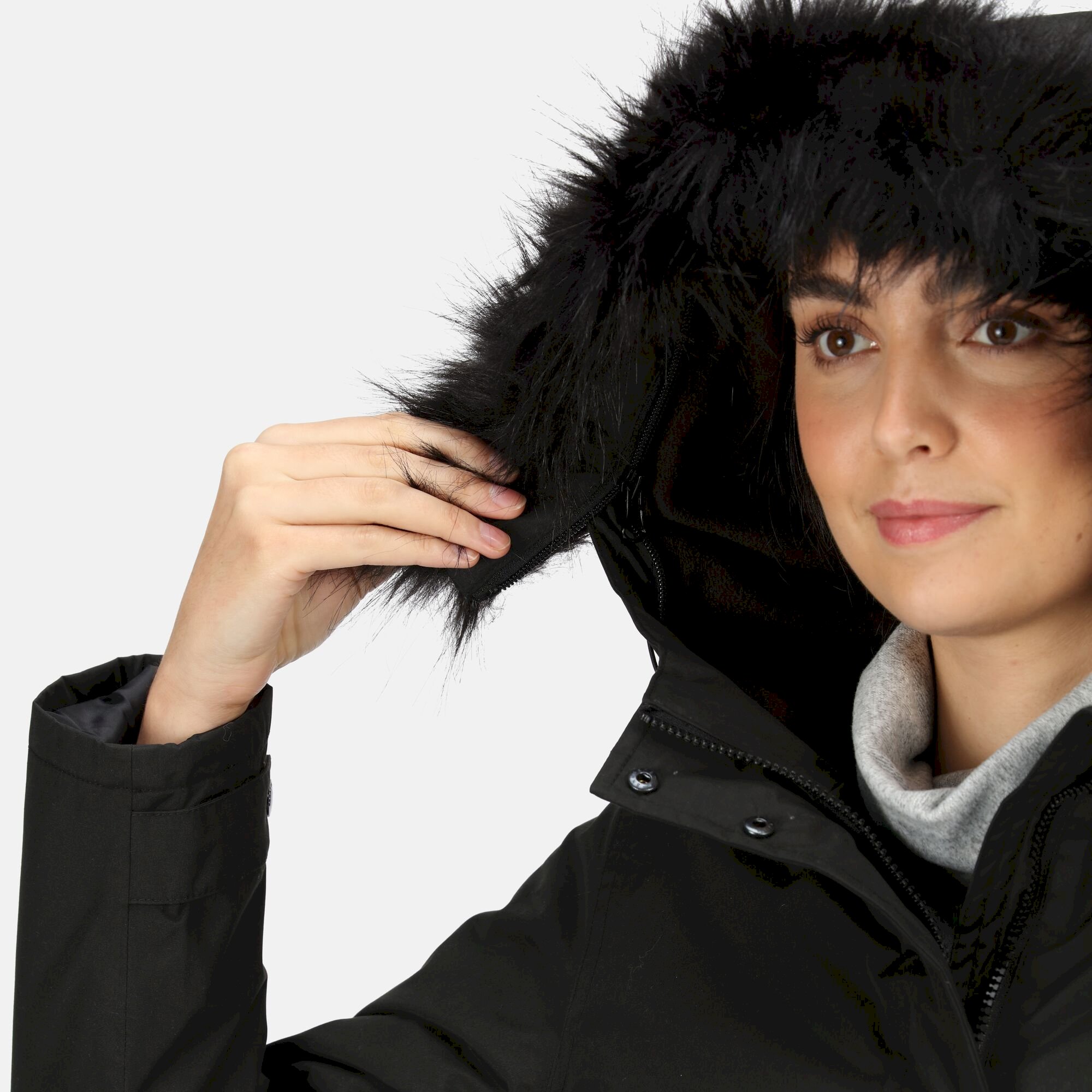 Women's Sabinka Fur Trim Parka Jacket | Black
