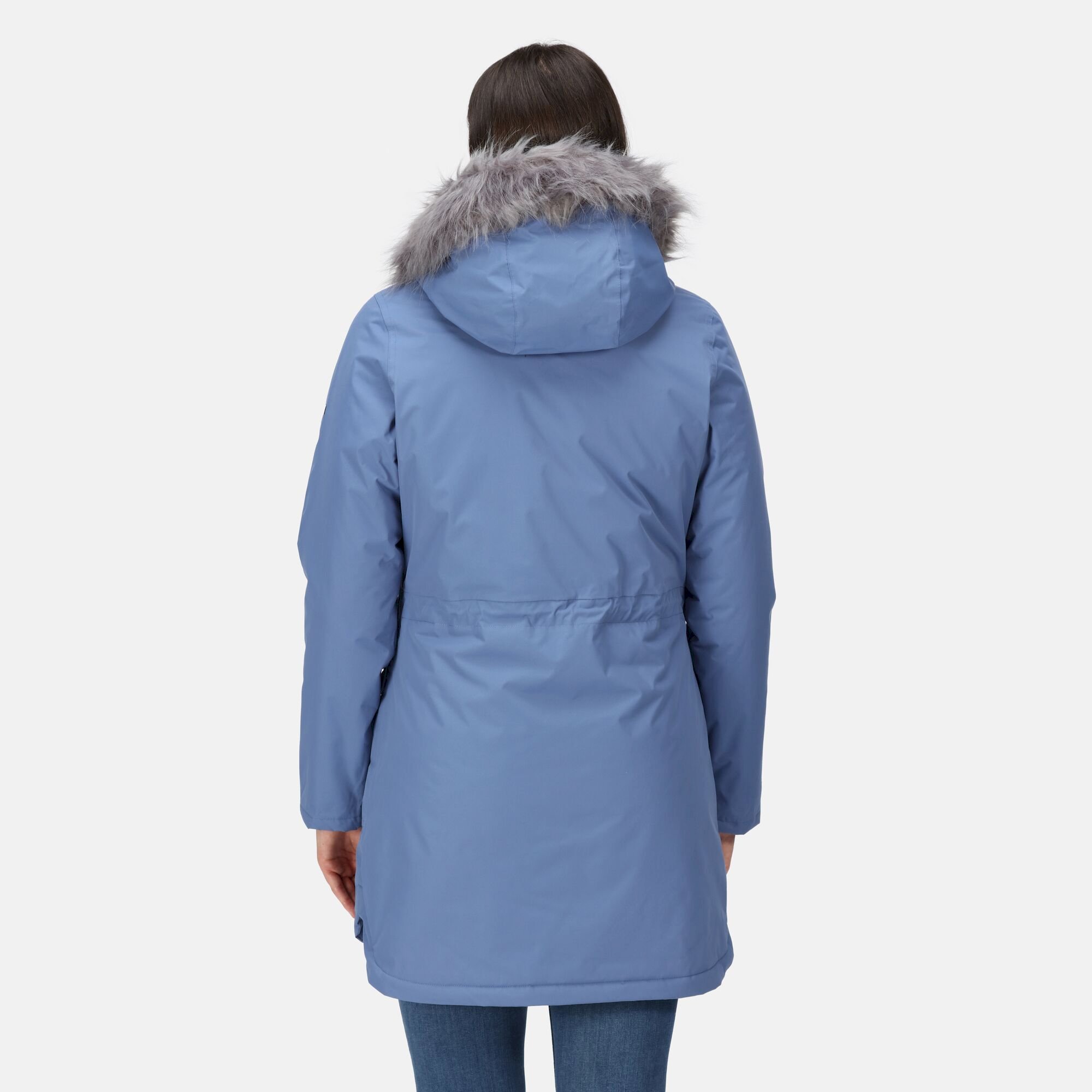 Women's Sabinka Fur Trim Parka Jacket | Slate Blue