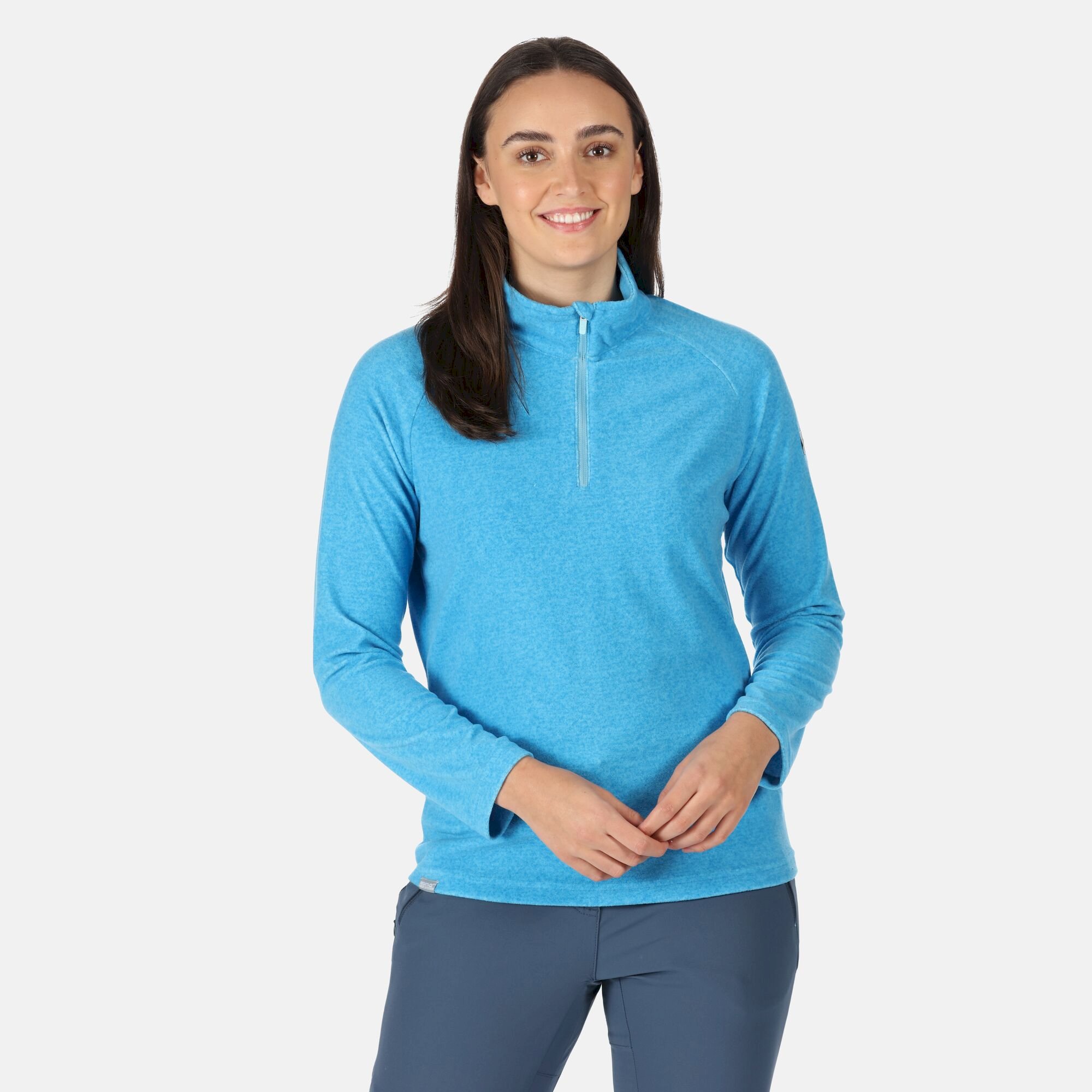 Women's Pimlo Half Zip Velour Fleece | Ethereal Blue