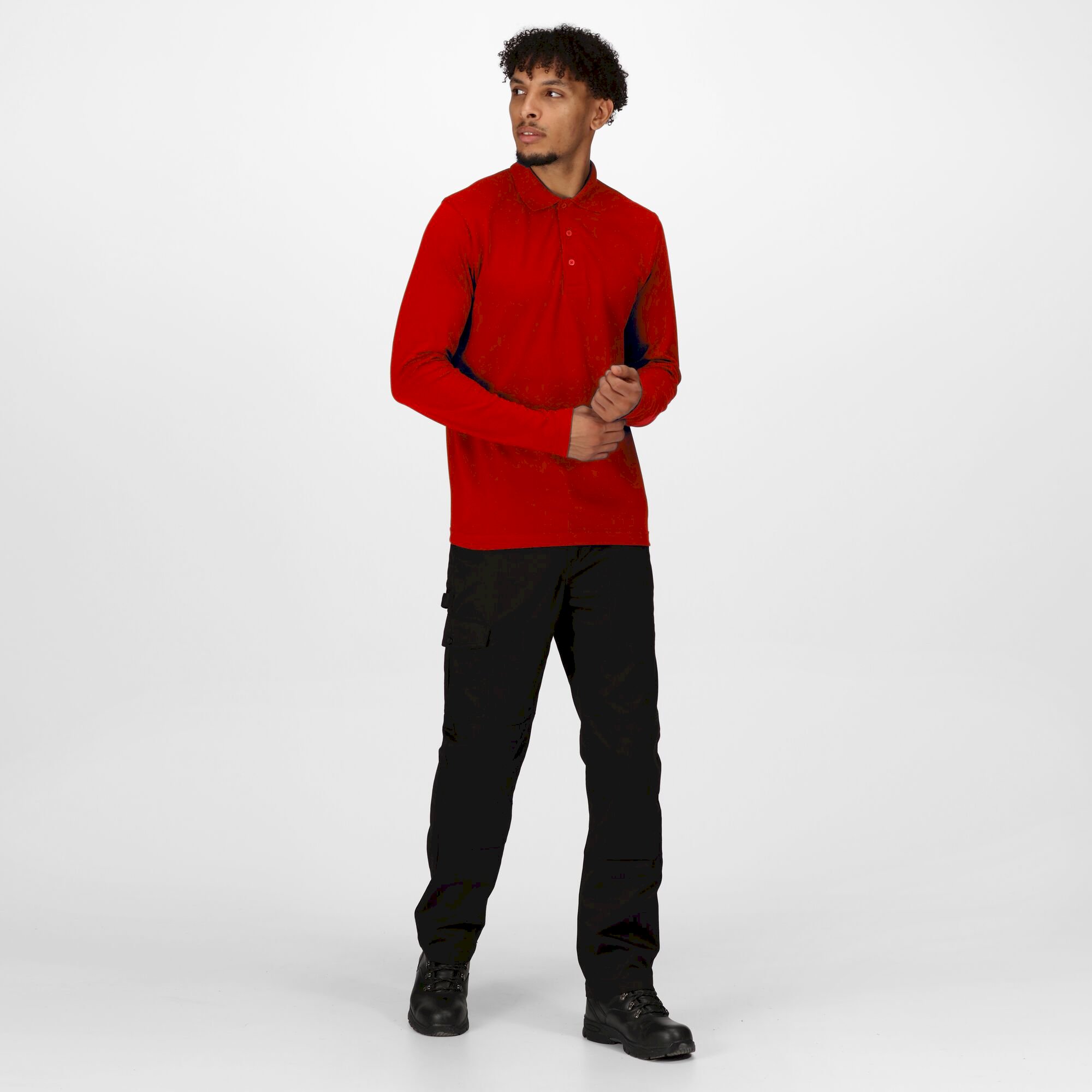 Men's 65/35 LS Polo Top | Classic Red