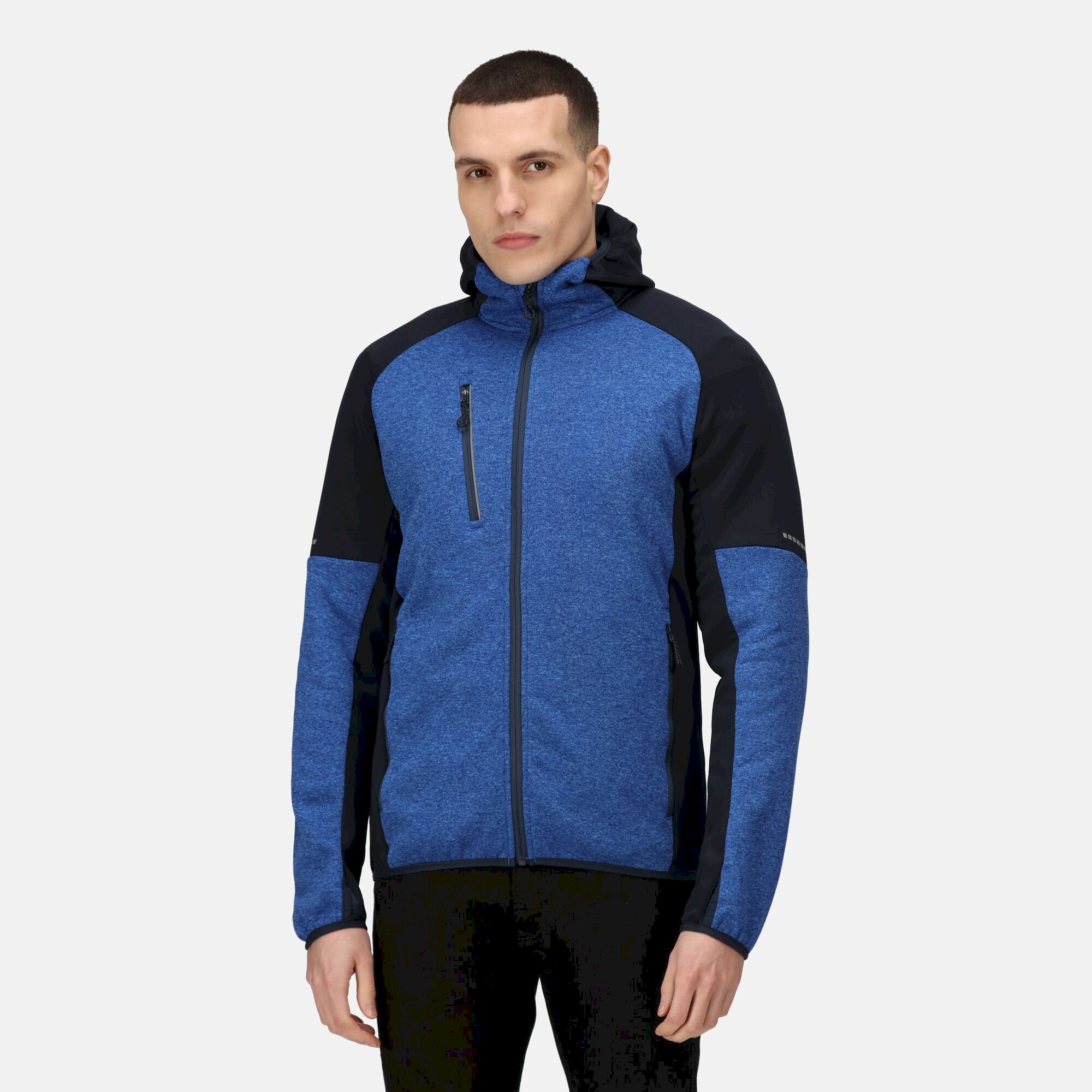 Men's X-Pro Coldspring II Hybrid Full Zip Hooded Fleece | Oxford Blue Marl Navy
