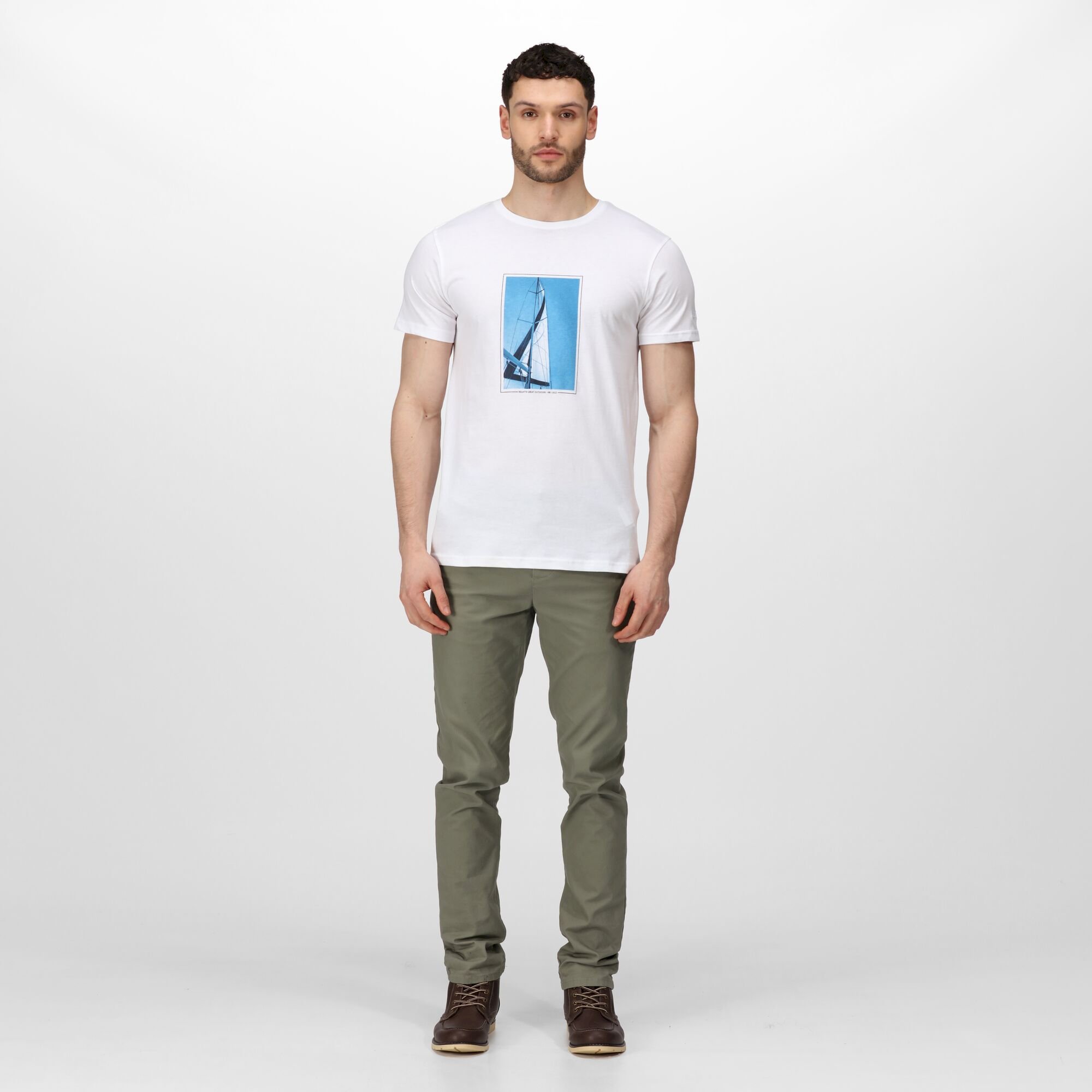 Men's Cline VI Cotton T-Shirt | White Nautical