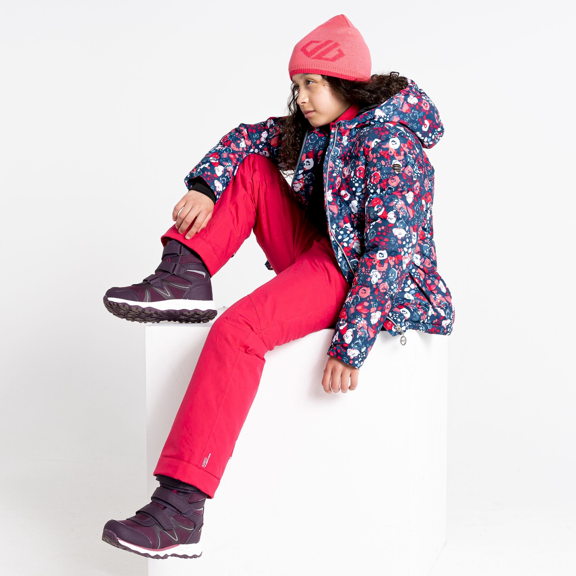 Dare 2b - Girls' Verdict Waterproof Insulated Ski Jacket | Pink Floral Print