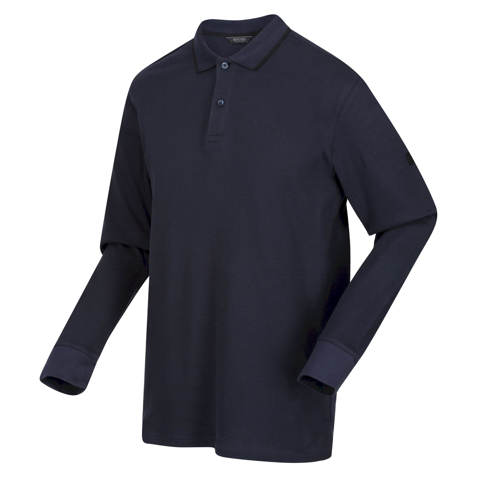 Men's Leaonzo Long Sleeved Polo Shirt | Navy Black