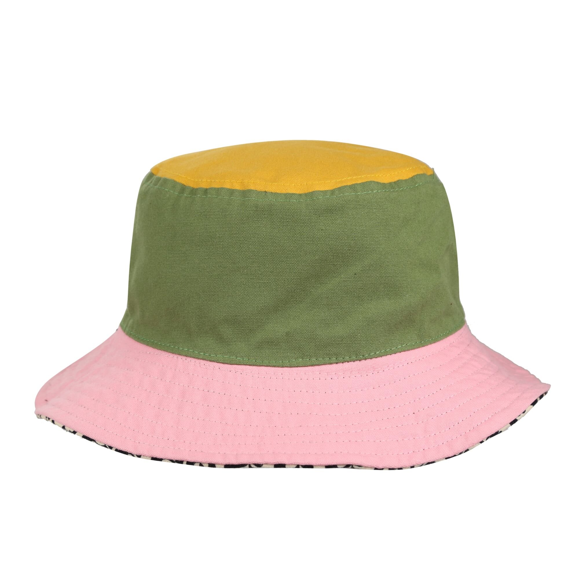 Orla Kiely Reversible Floral to Block Colour Bucket Hat | Stem in Vase Black