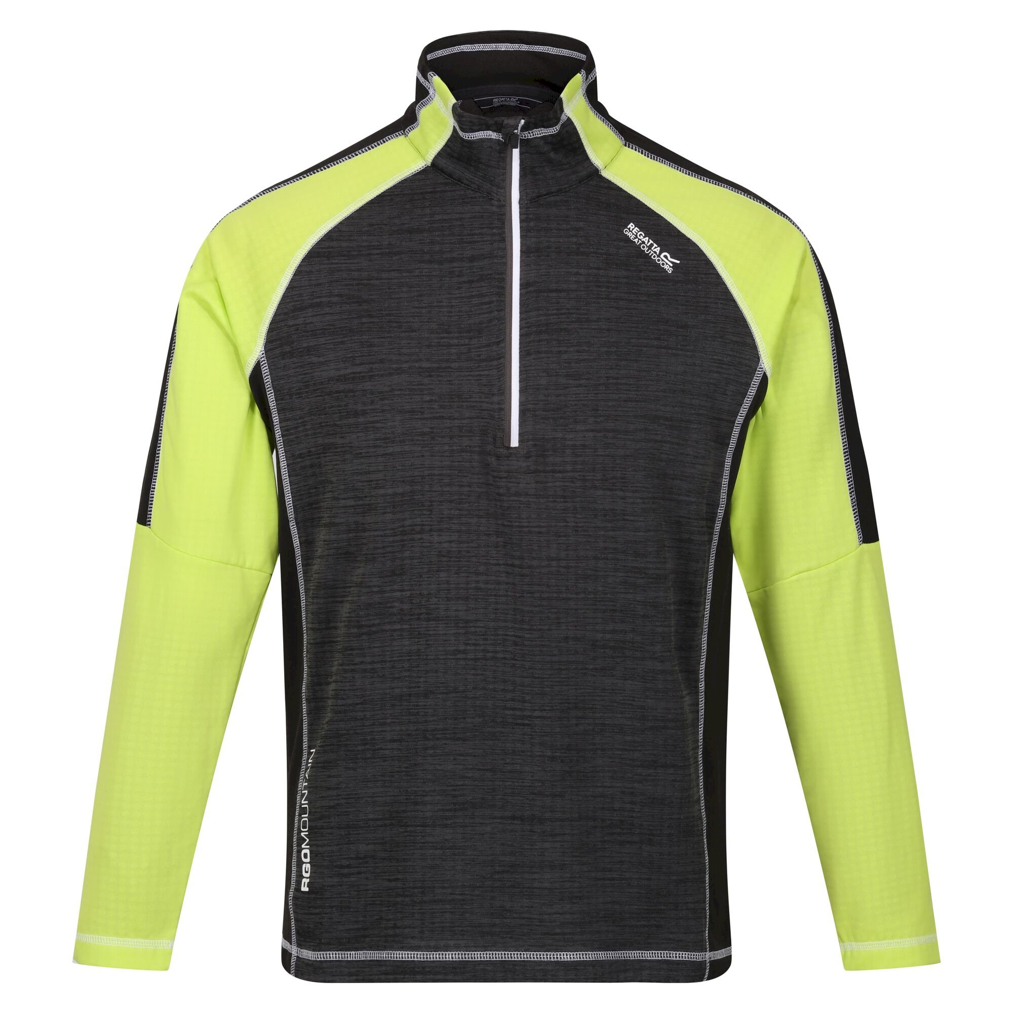 Men's Hepley Half Zip Lightweight Fleece | Dark Grey Black Bright Kiwi