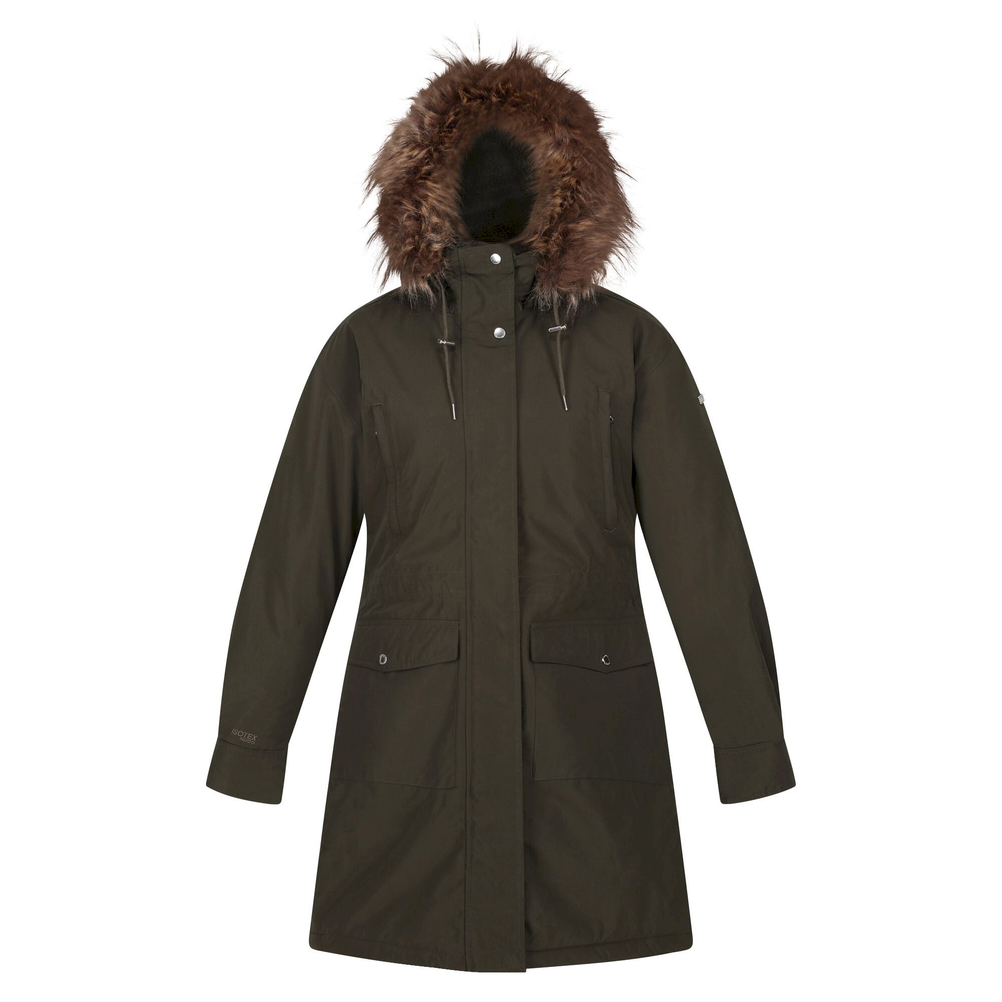 Women's Shiloh Fur Trim Parka Jacket | Dark Khaki