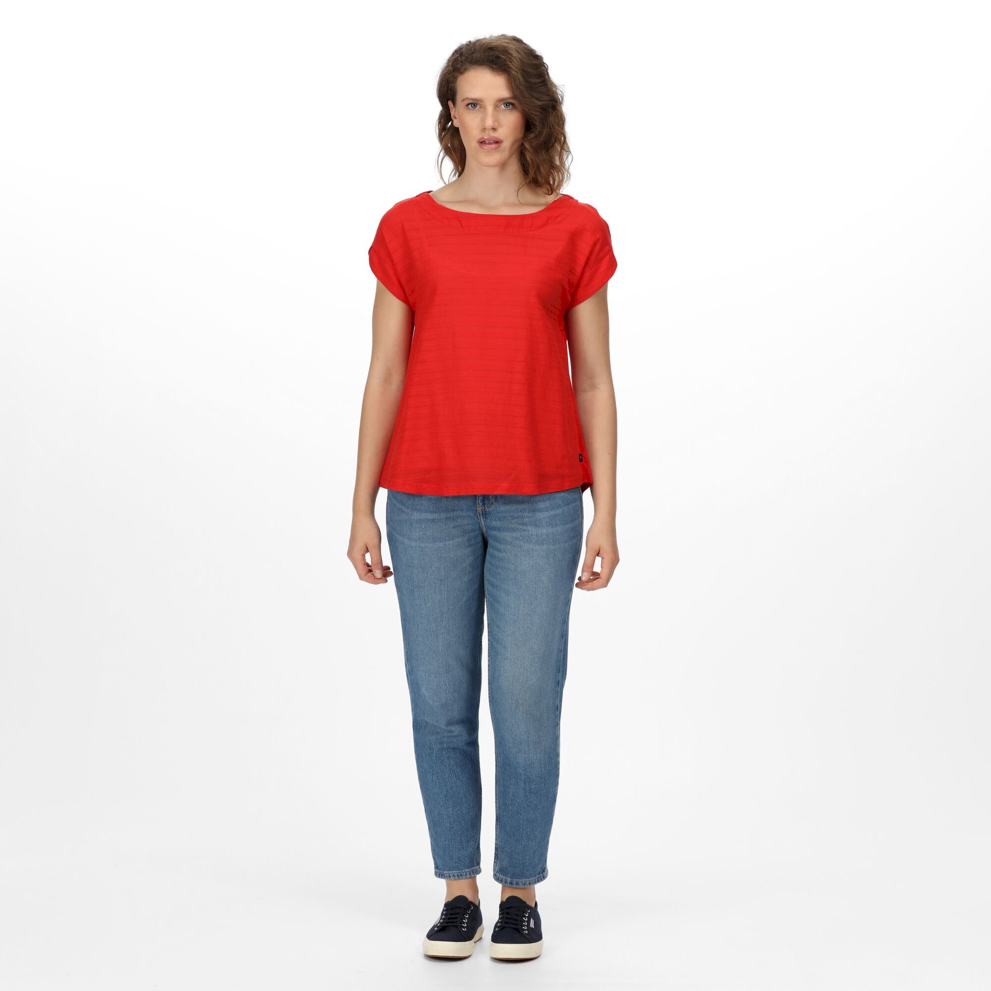 Women's Adine Stripe T-Shirt | True Red