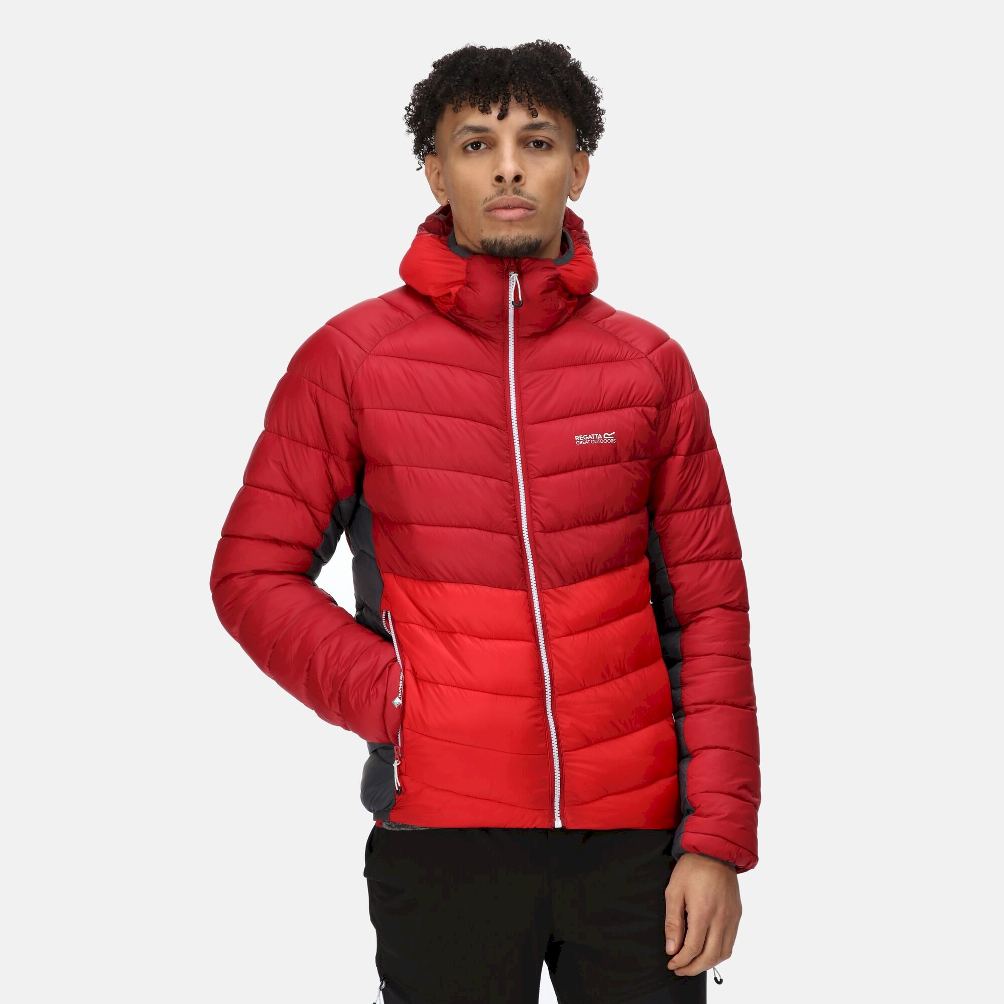 Men's Harrock Hooded Puffer Jacket | Dark Red Chinese Red