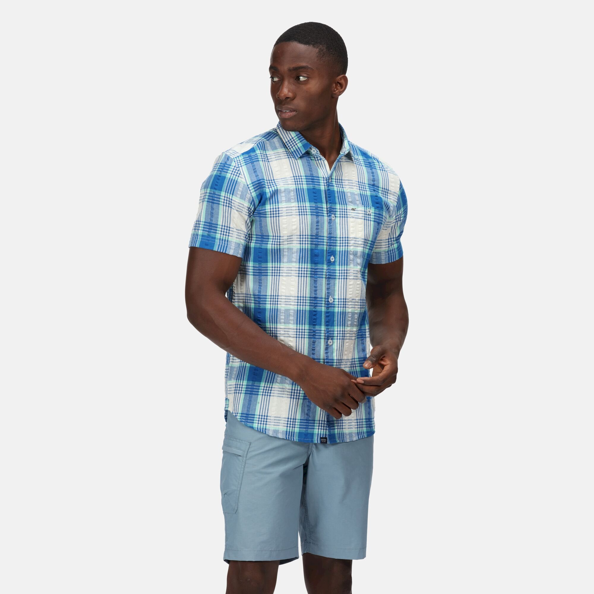 Men's Deakin IV Short Sleeve Shirt | Lapis Blue Check