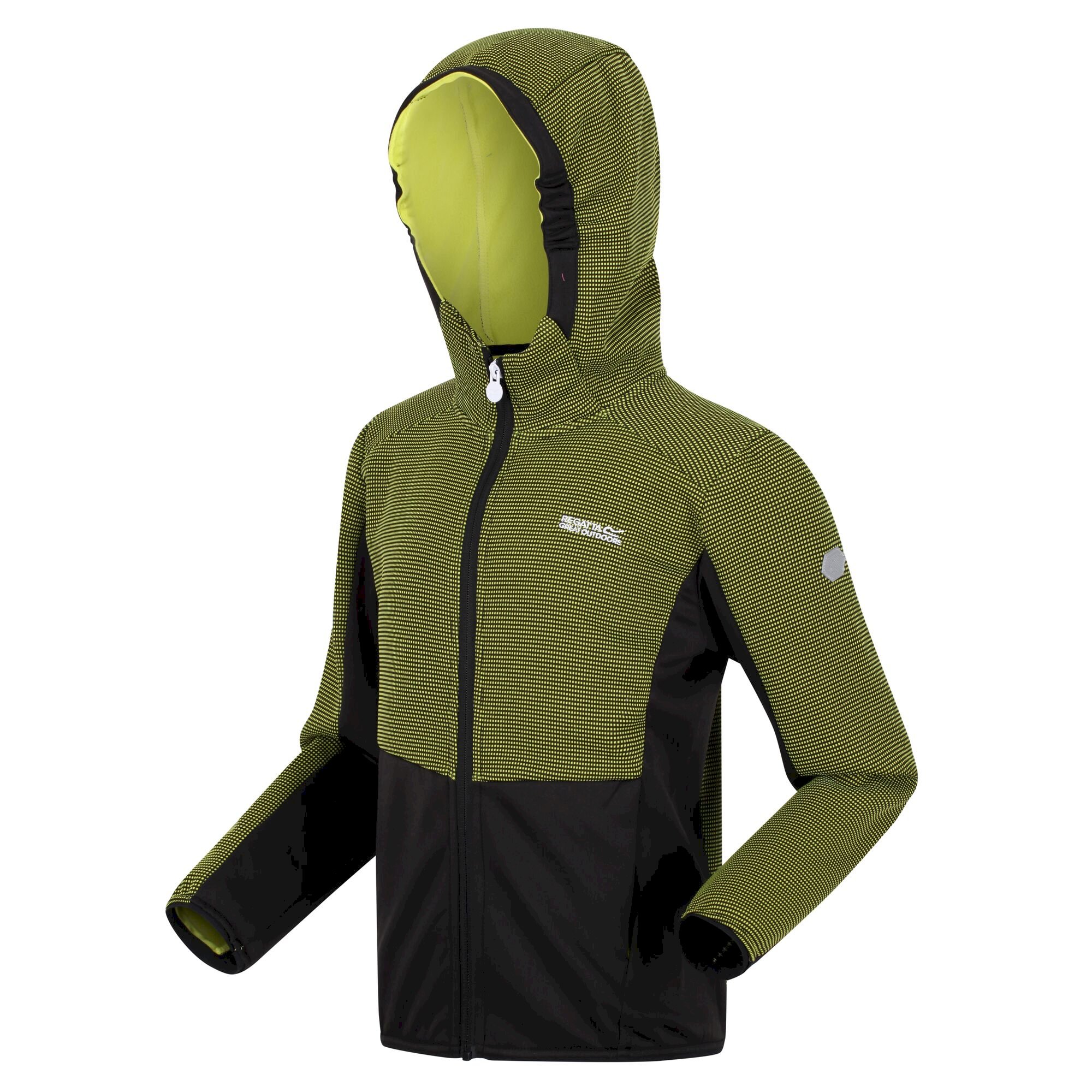 Kids' Highton Full Zip Fleece | Bright Kiwi Black