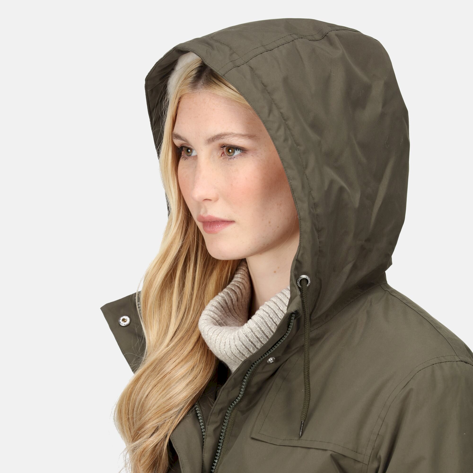 Women's Bria Fur Lined Waterproof Jacket | Dark Khaki