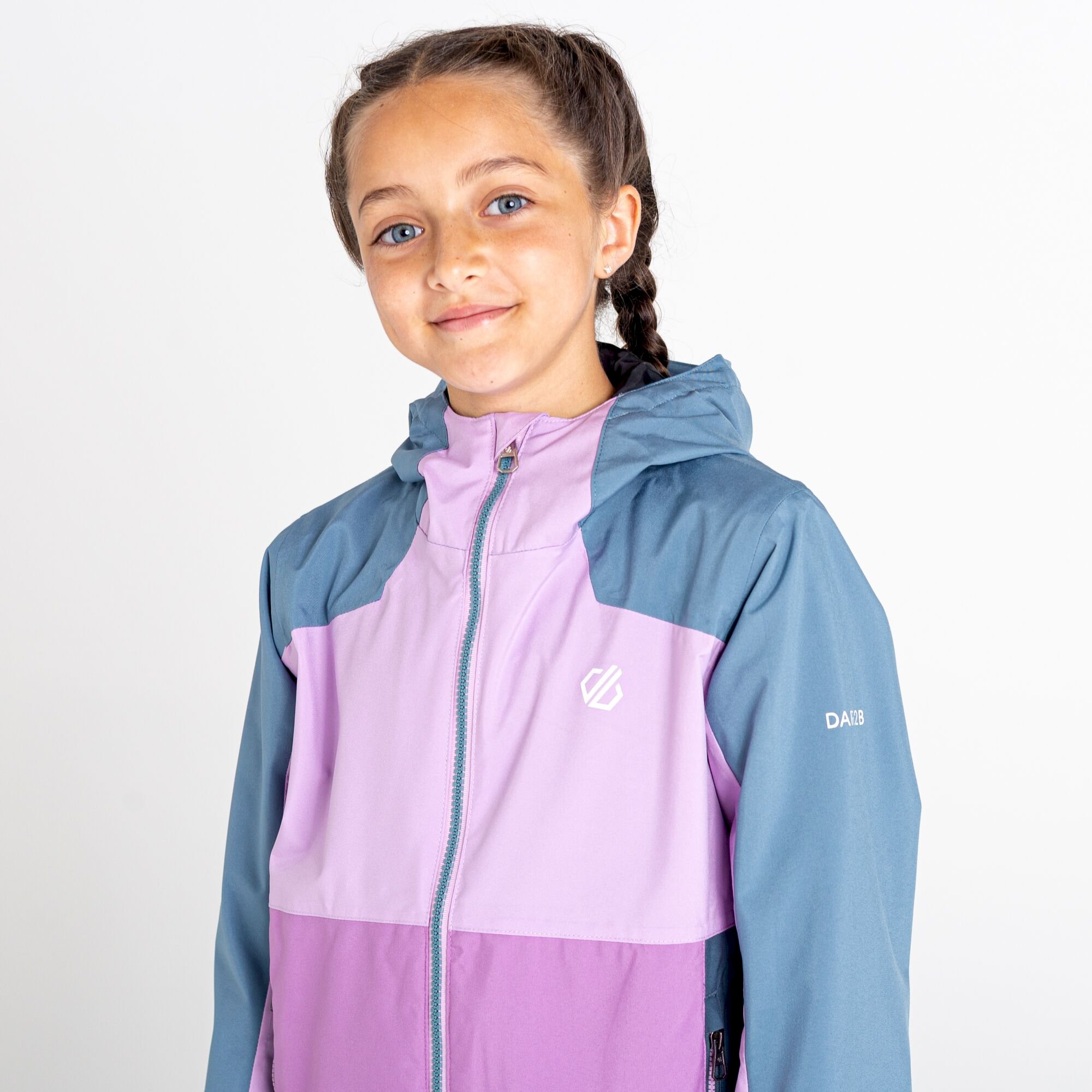 Dare 2b - Kids' In The Lead III Recycled Waterproof Jacket | Lupine Lavender Bluestone