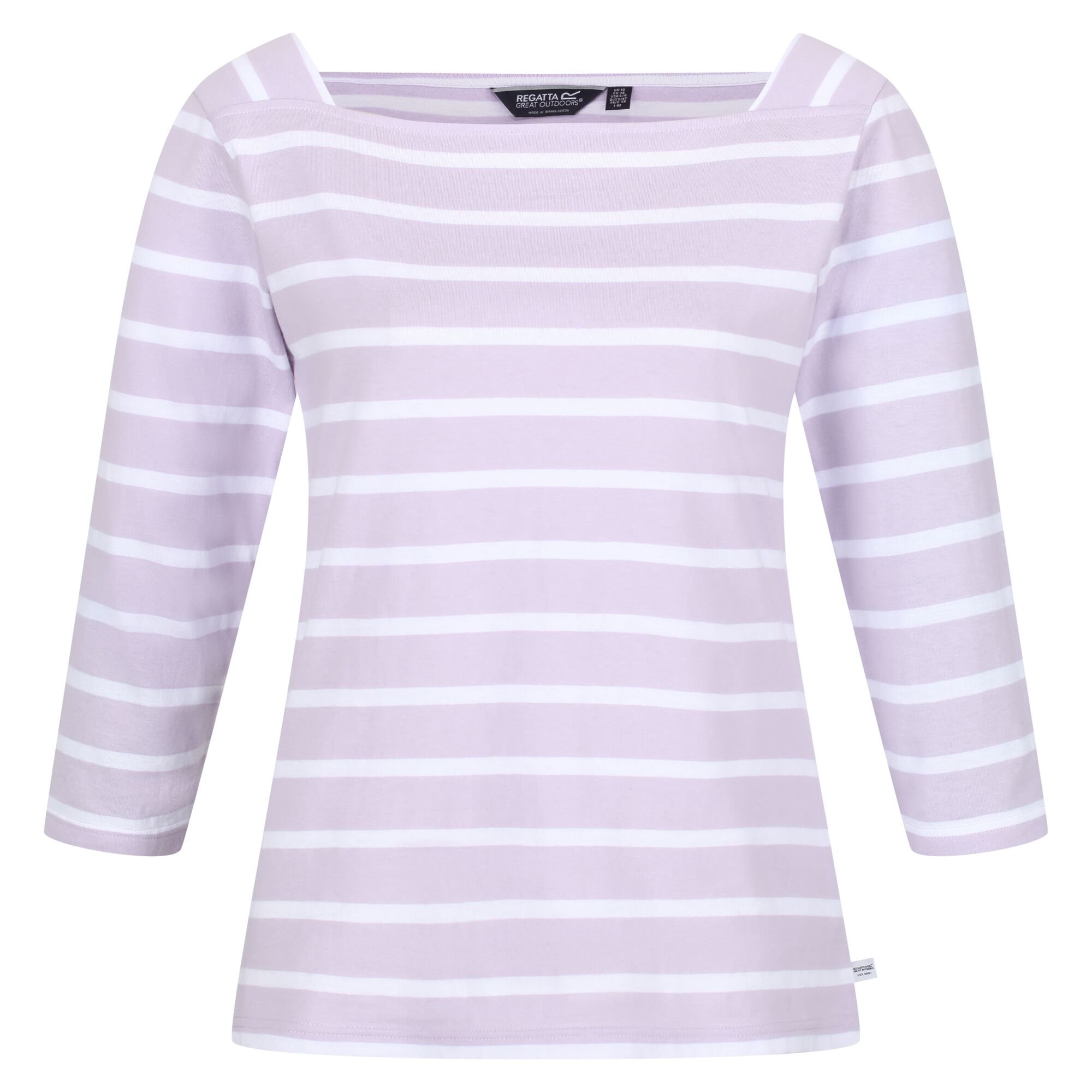 Women's Polexia Square Neck Top | Pastel Lilac White