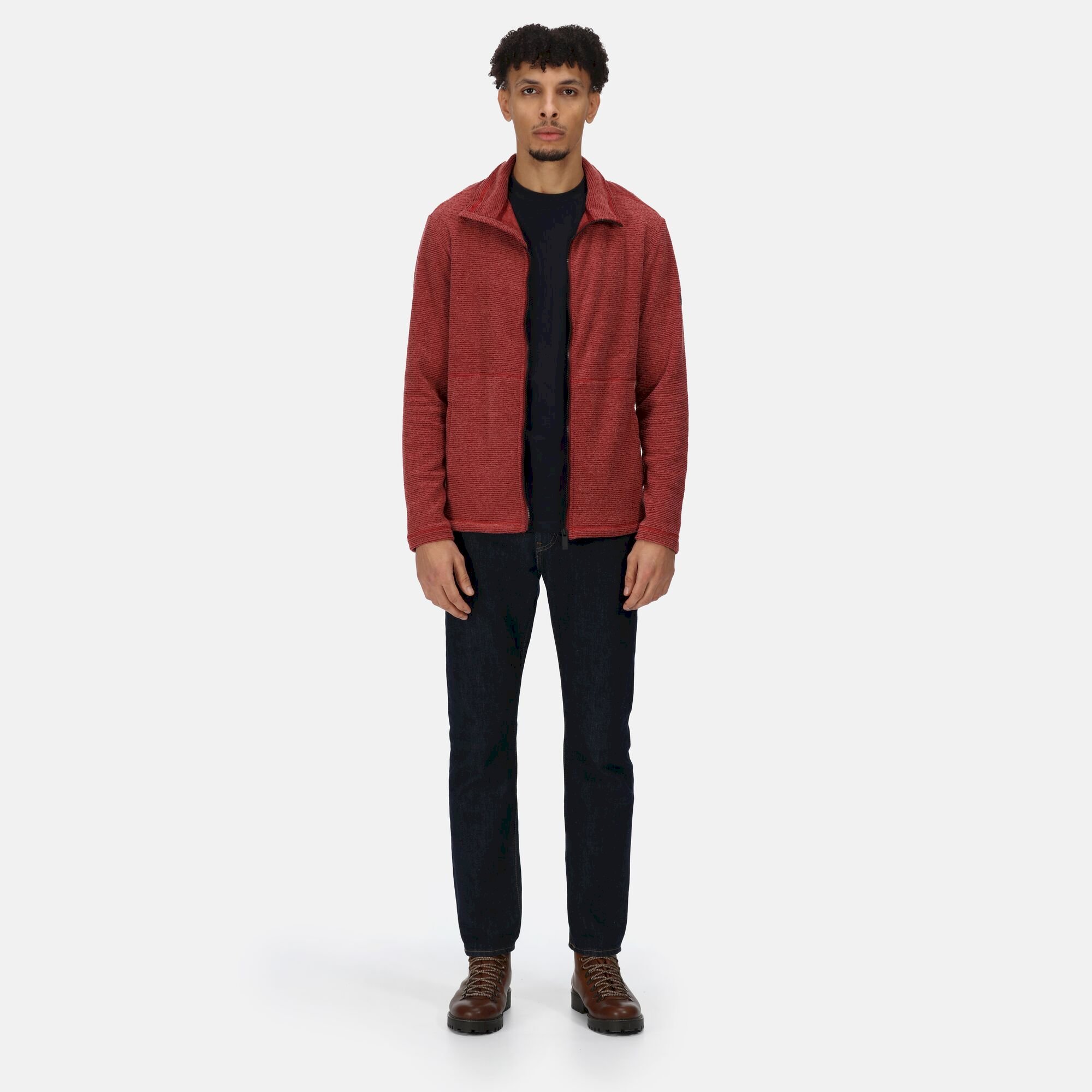 Men's Eildon Full Zip Fleece | Syrah Red Linear