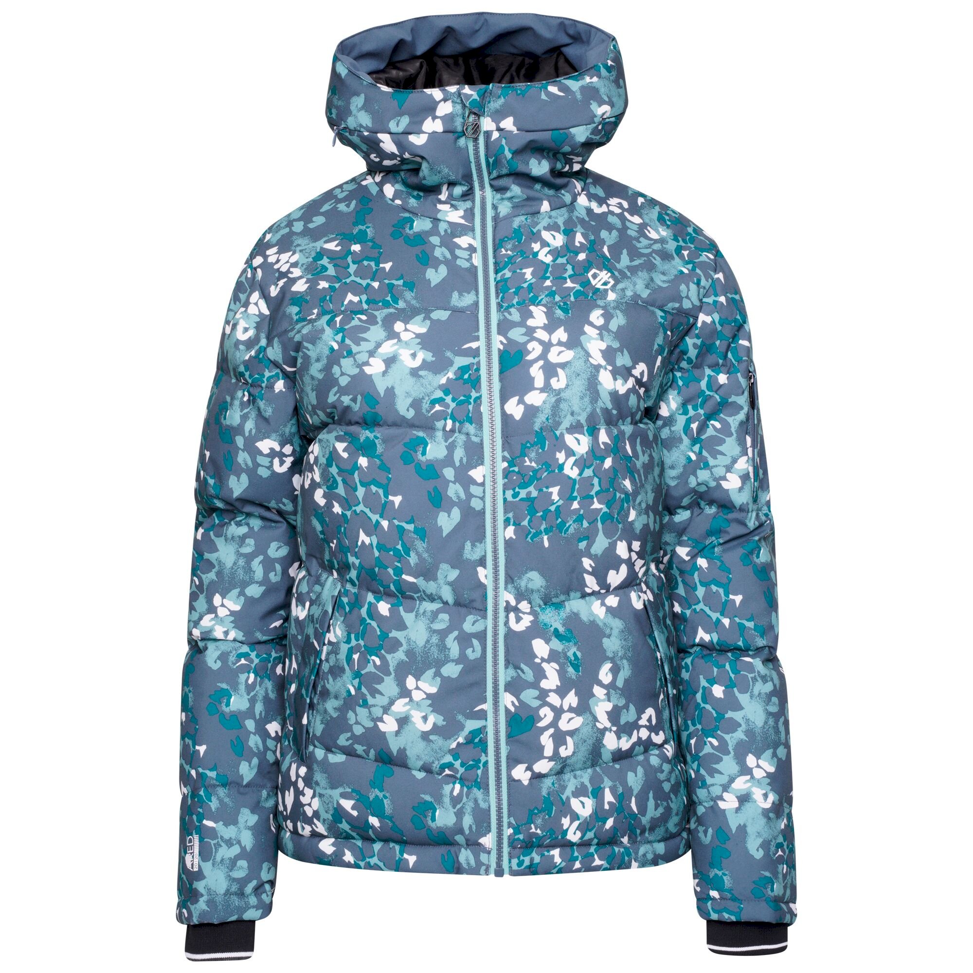Dare 2b - Women's Verdict Waterproof Insulated Hooded Ski Jacket | Canton Green Animal Print
