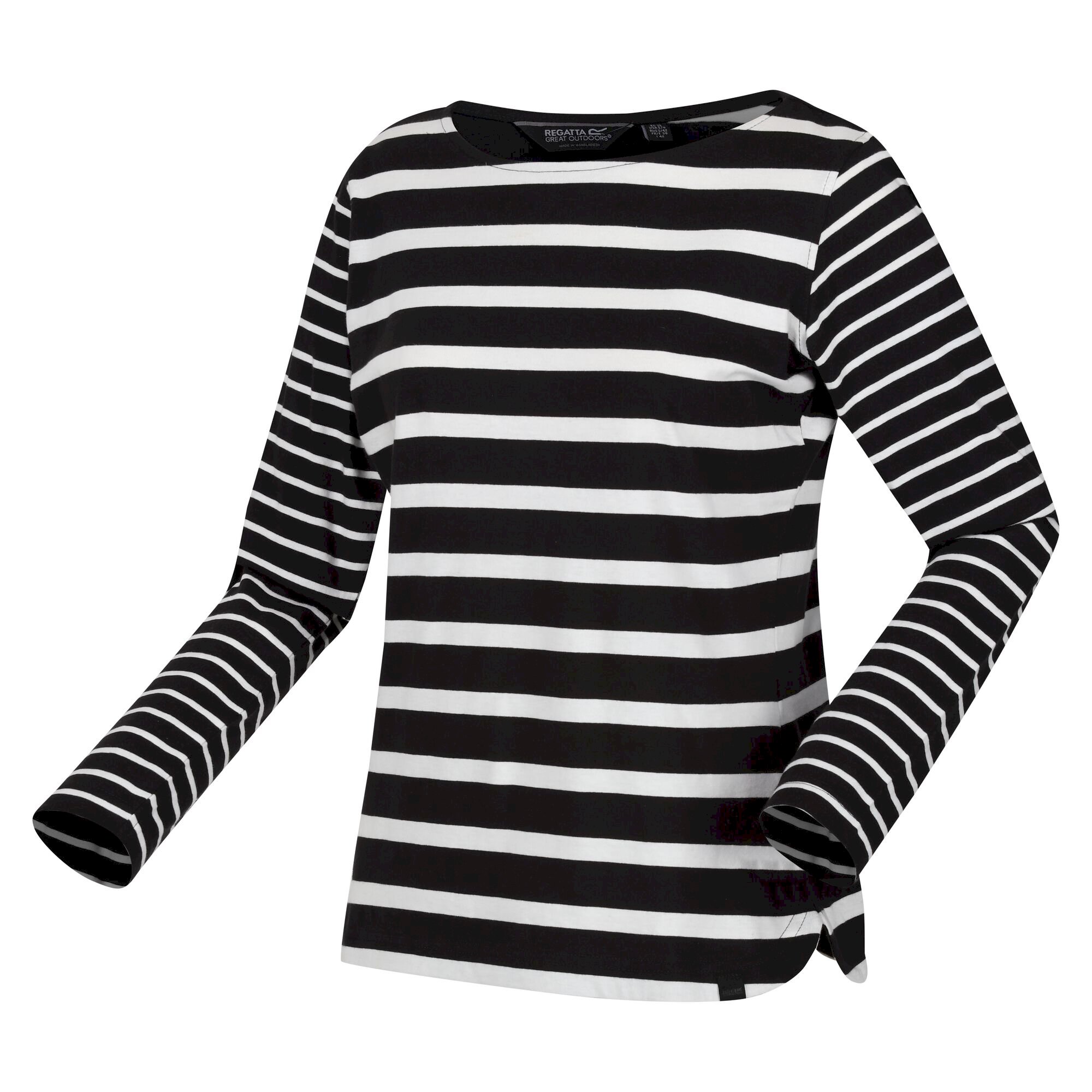 Women's Farida Striped T-Shirt | Black Snow White