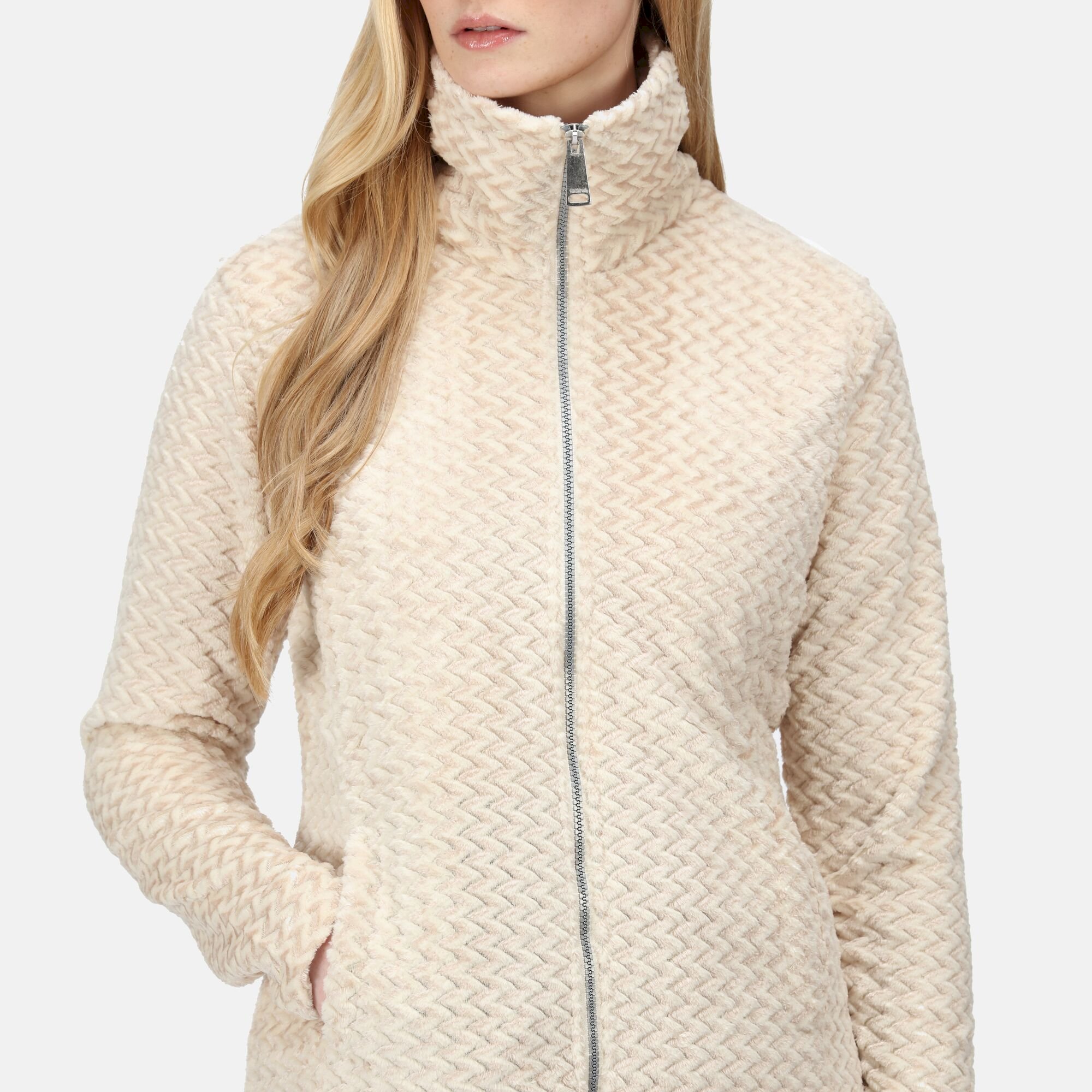 Women's Heloise Full Zip Fleece | Light Vanilla Plait