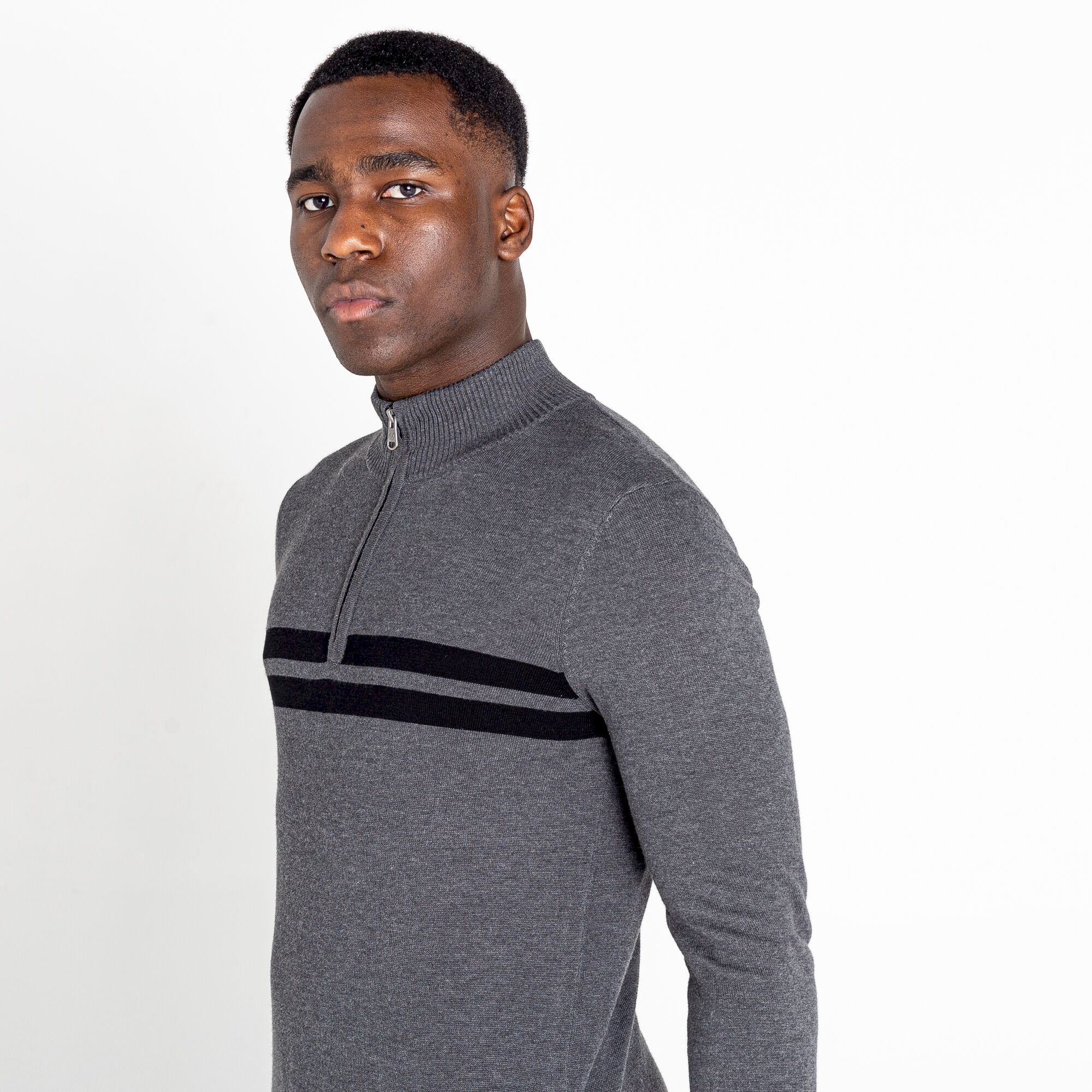 Dare 2b - Men's Unite Us Half Zip Knit Sweater | Charcoal Grey Black
