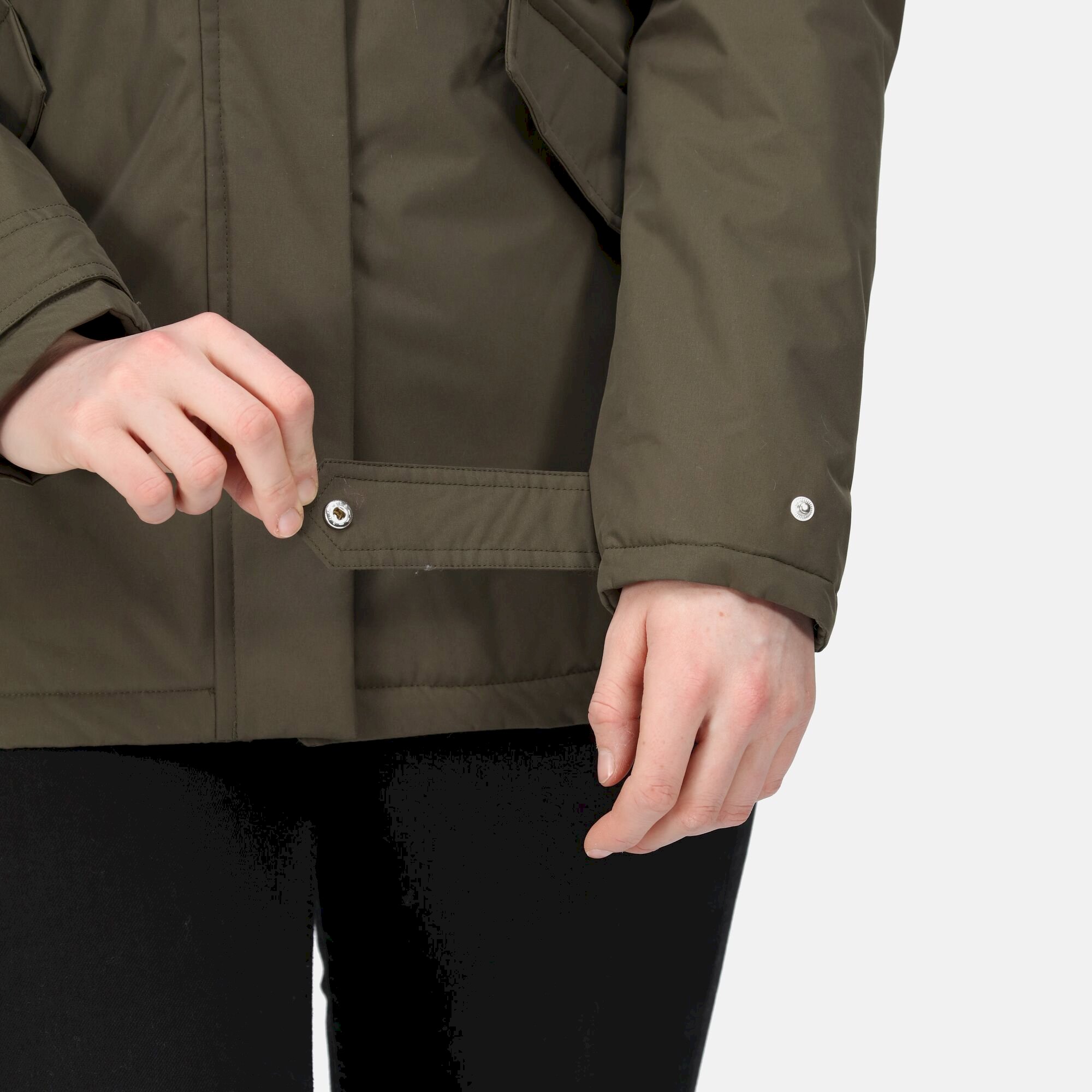 Women's Bria Fur Lined Waterproof Jacket | Dark Khaki