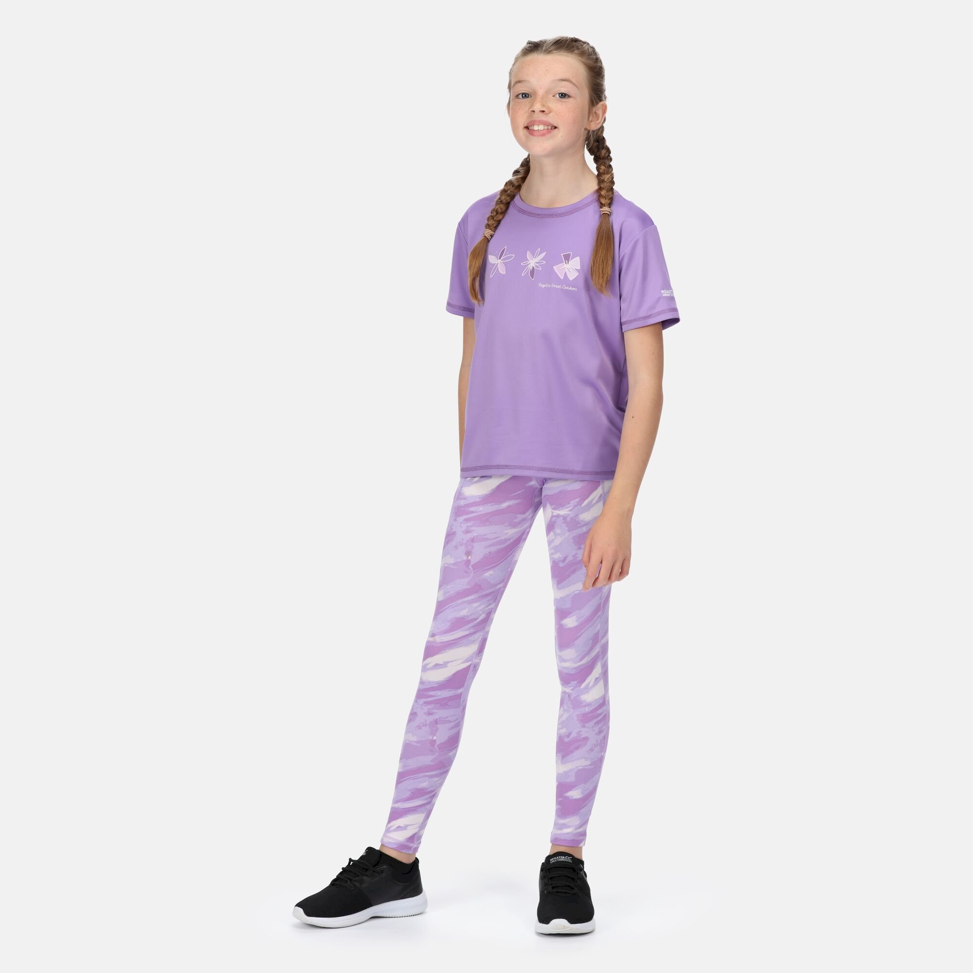 Kids' Atkin II Leggings | Light Amethyst Brushstroke