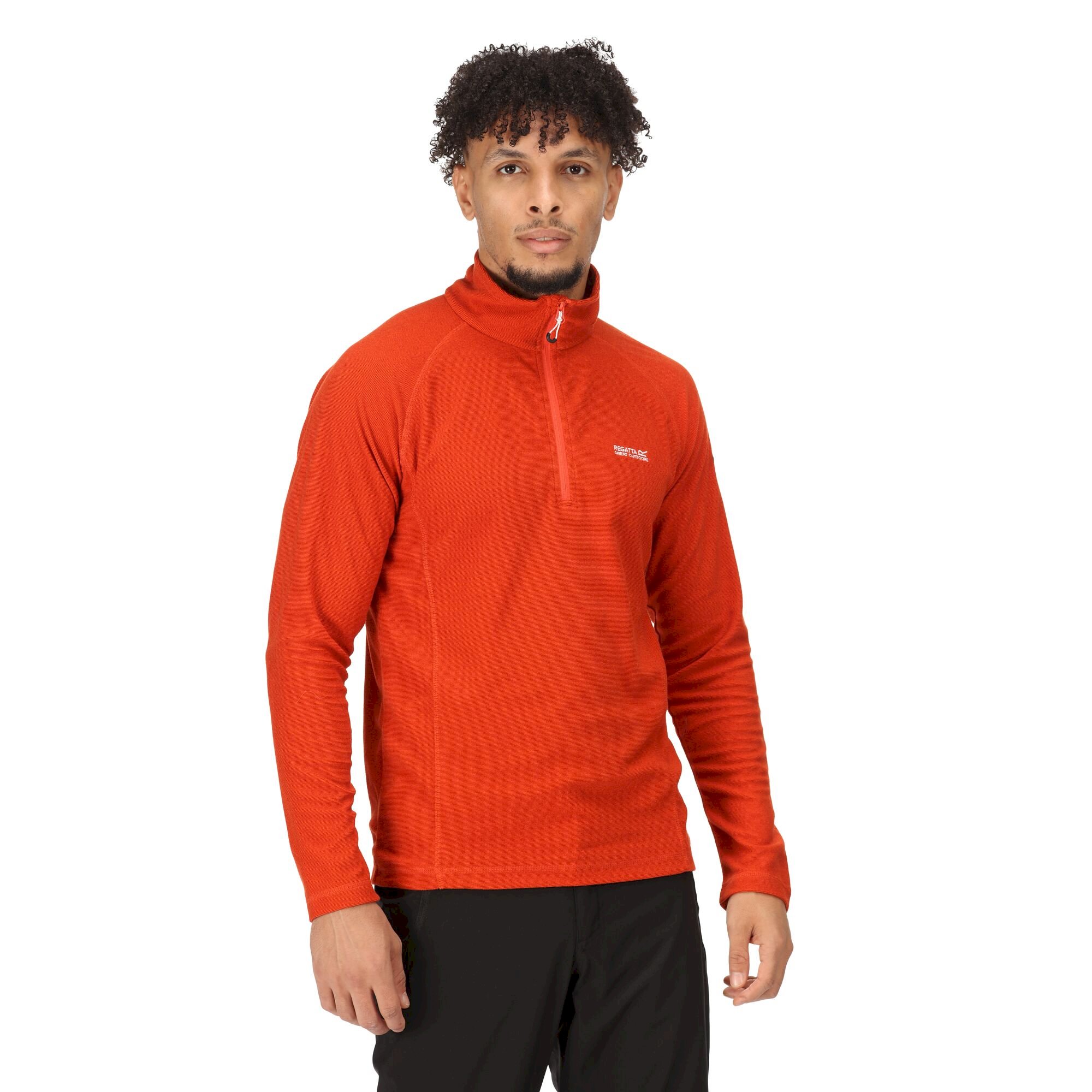 Men's Montes Lightweight Half Zip Fleece | Rusty Orange Burnt Tikka