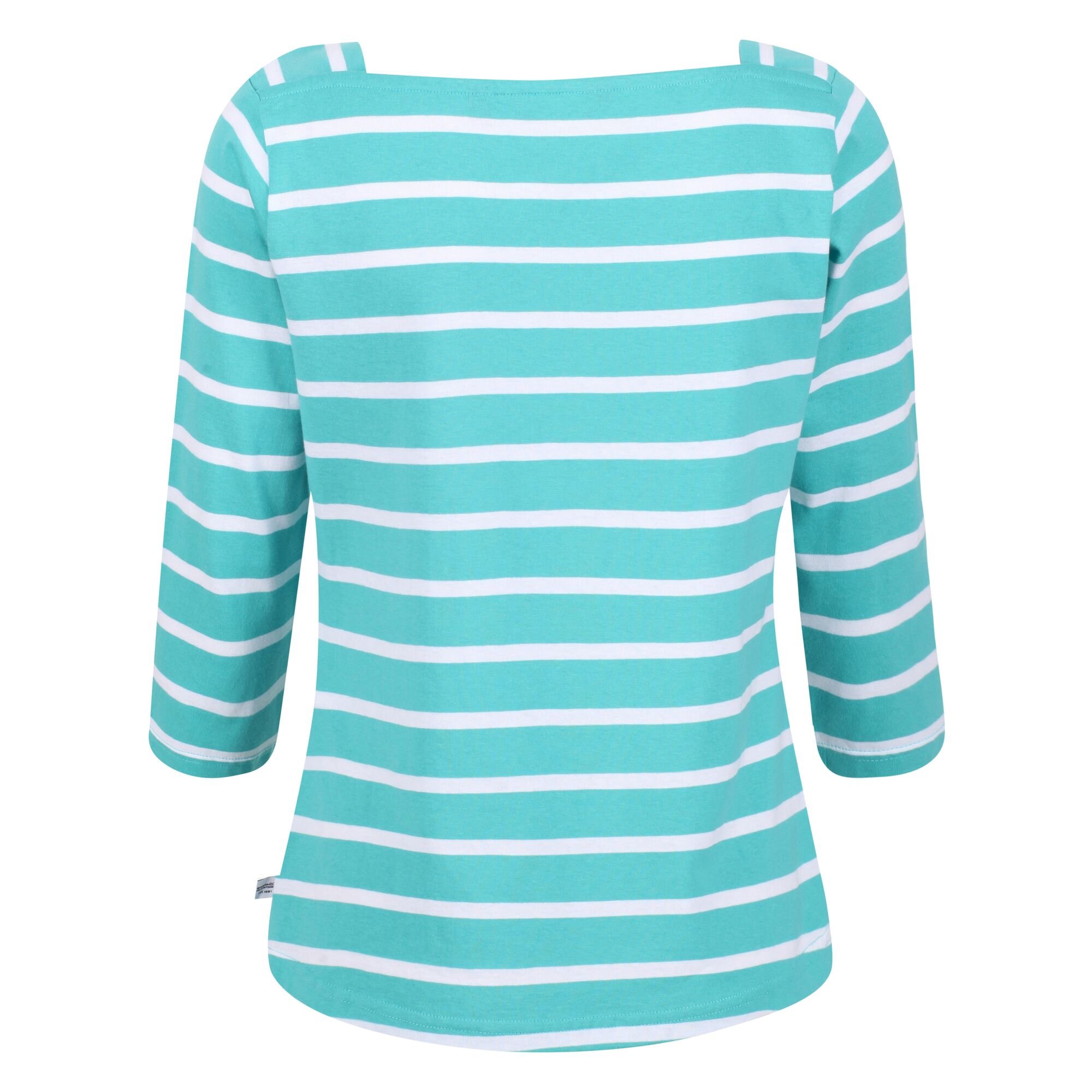 Women's Polexia Square Neck Top | Turquoise White Stripe