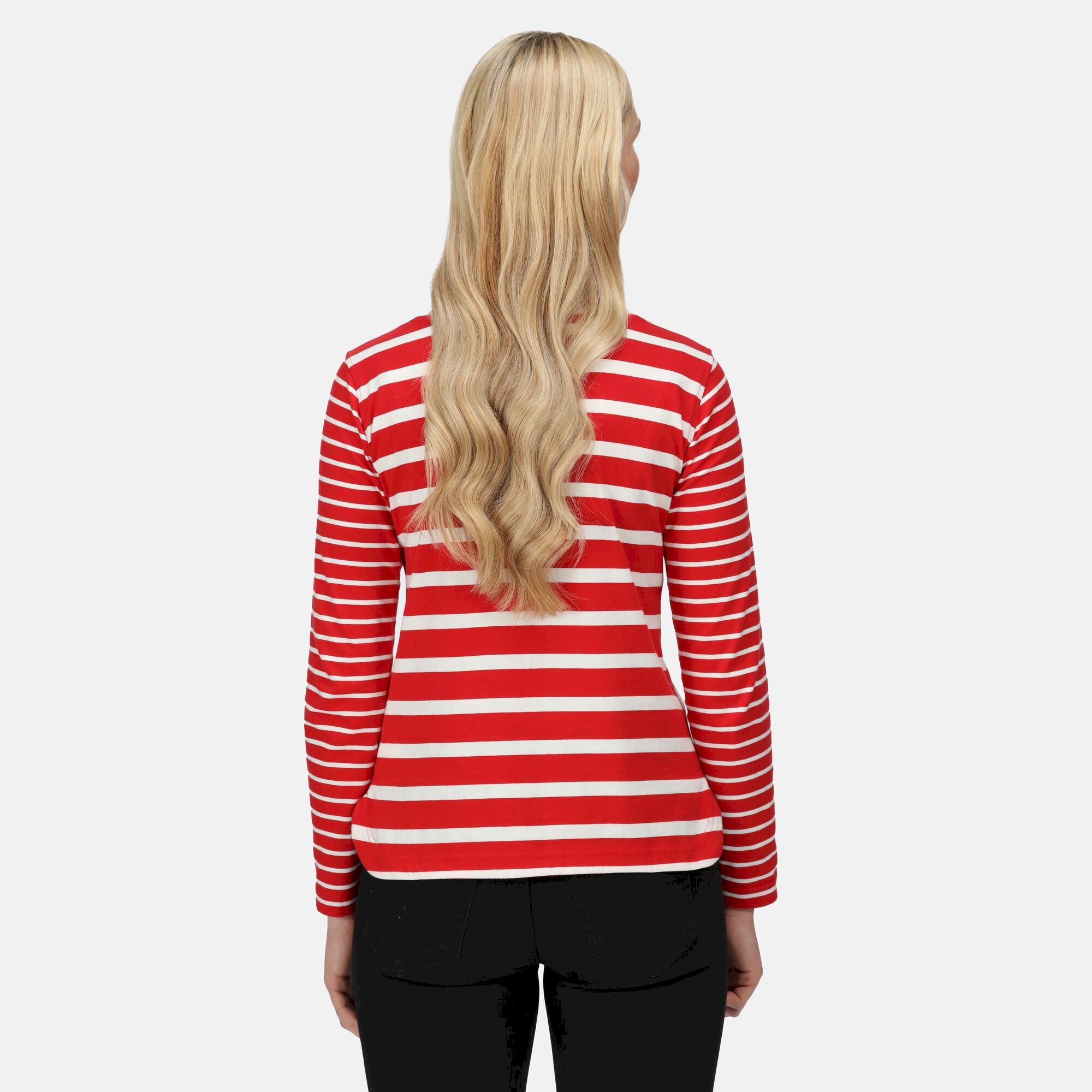 Women's Farida Striped T-Shirt | Code Red Snow White