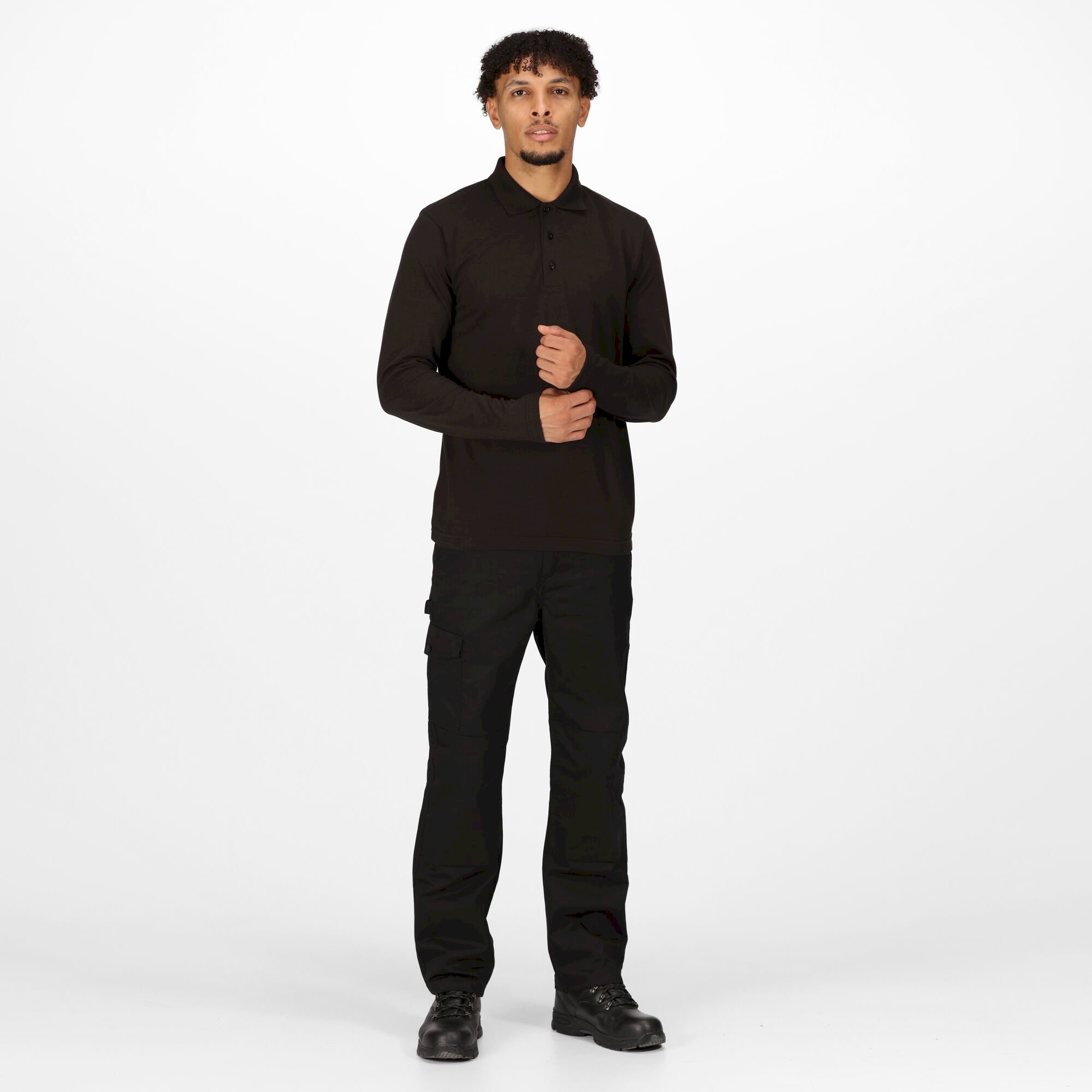 Men's 65/35 LS Polo Top | Black