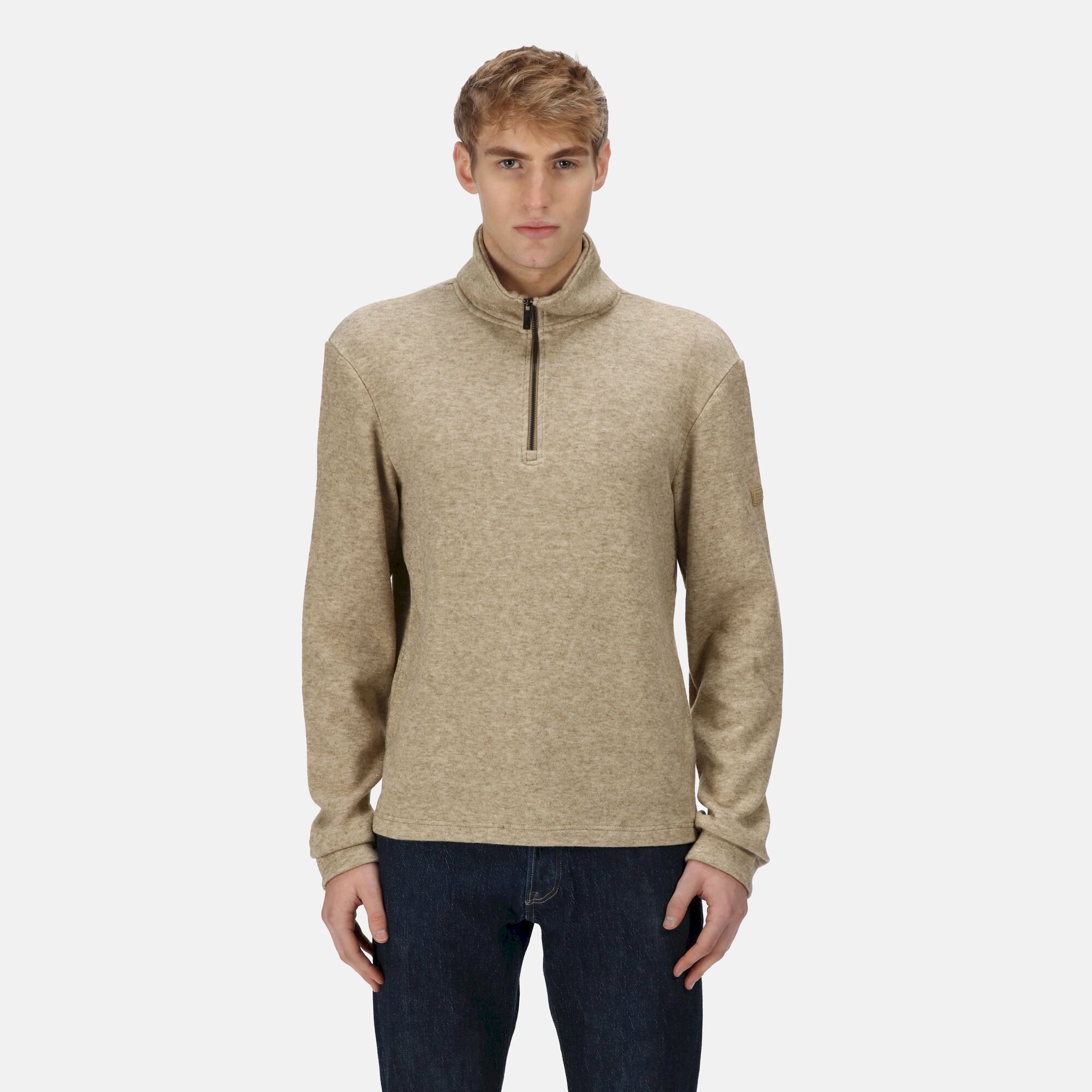 Men's Lanchester Quarter Zip Fleece | Gold Sand Marl