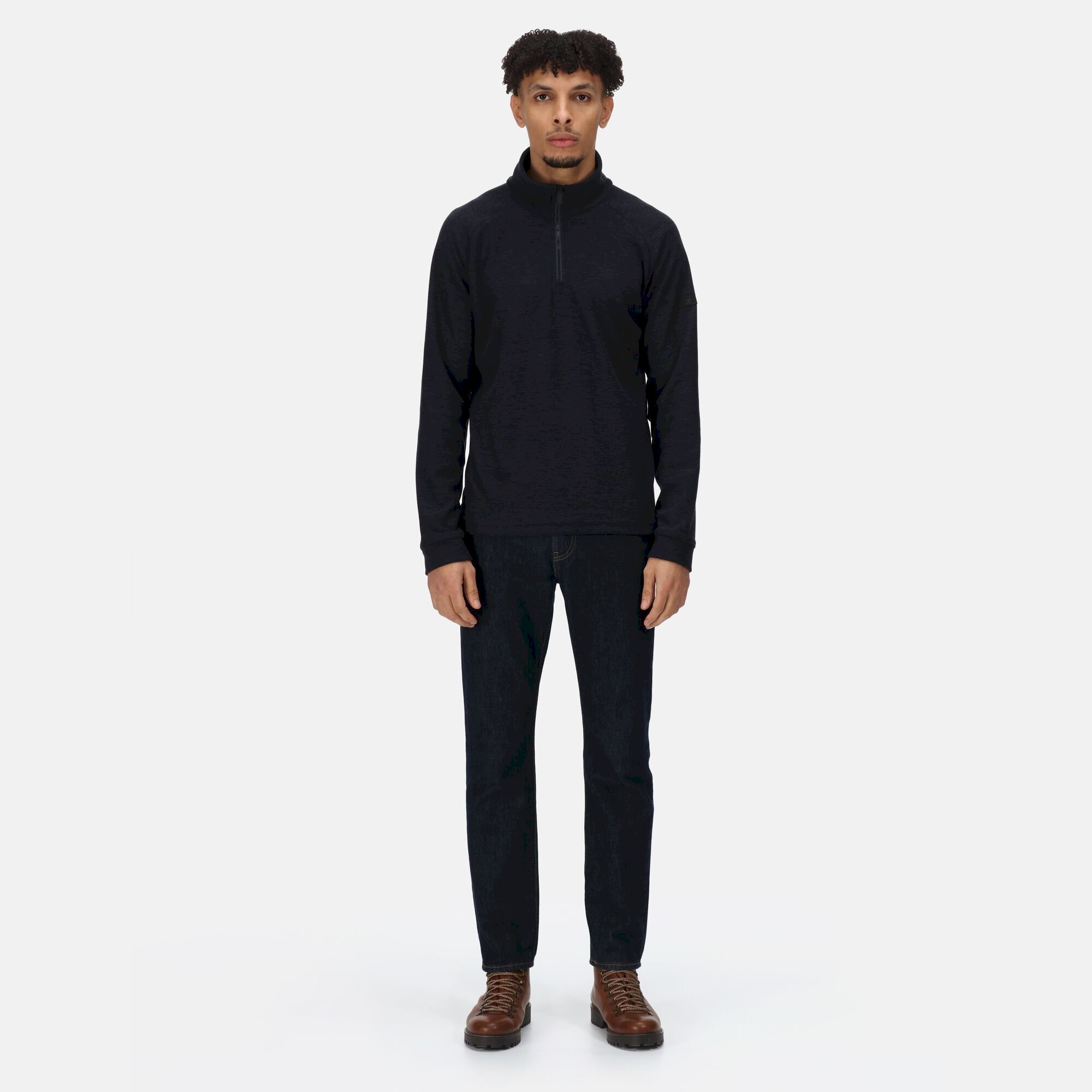 Men's Eithan Quarter Zip Fleece | Navy Black Marl