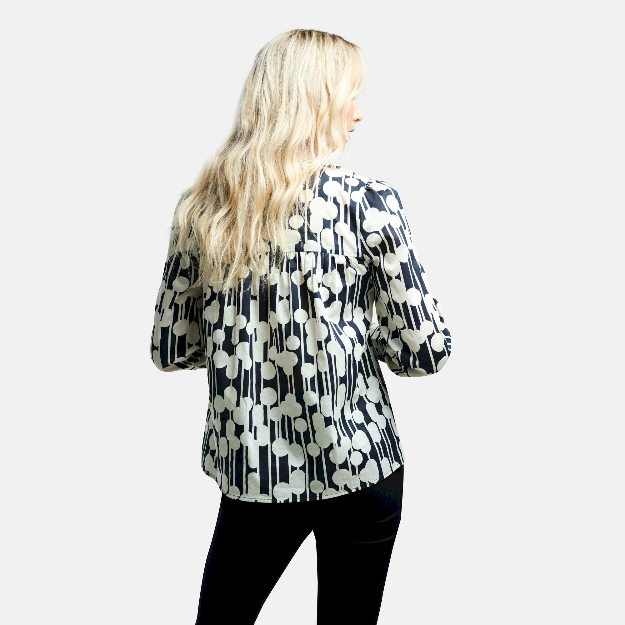 Orla Kiely Bib Collar Blouse | Reflected Trees Black