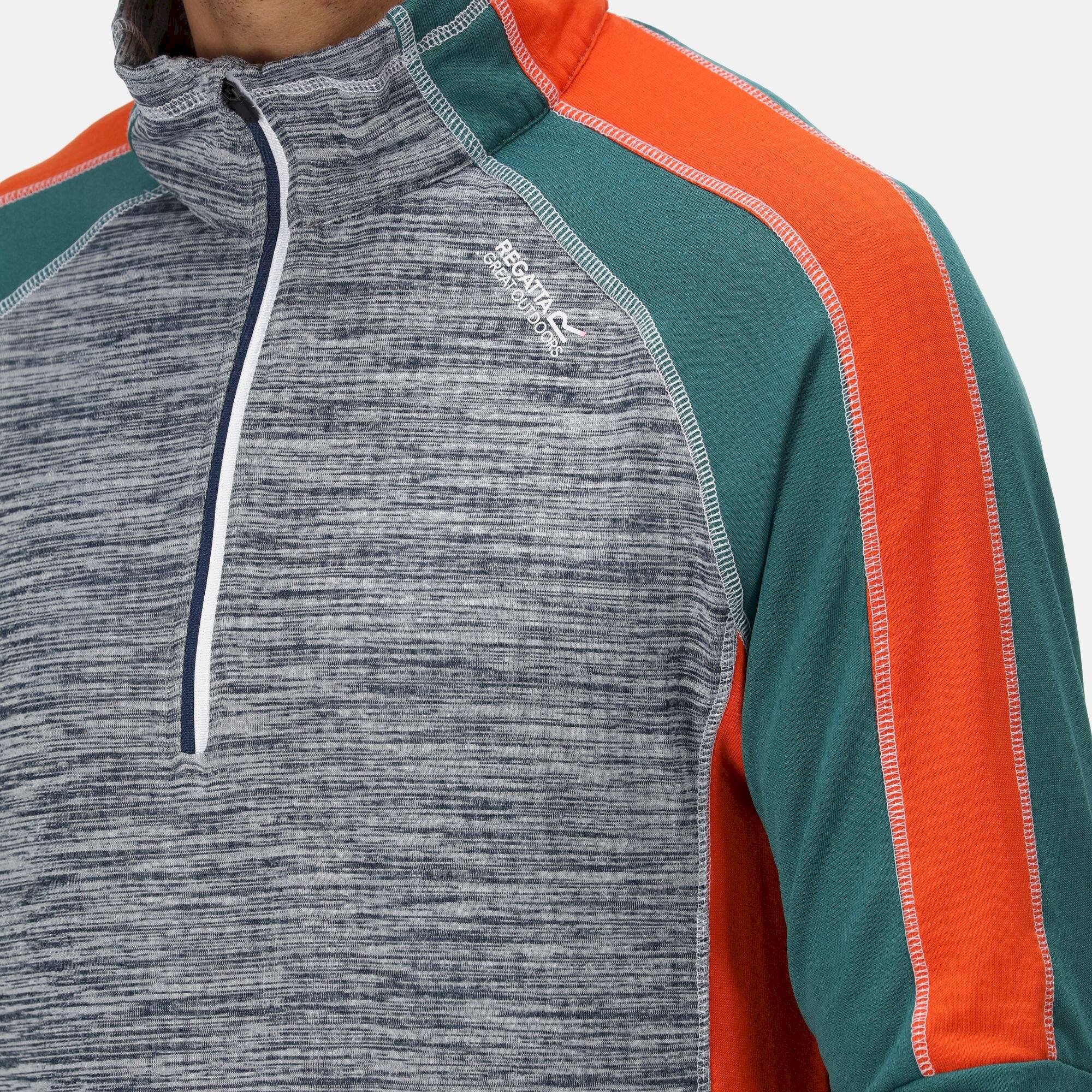 Men's Hepley Half Zip Lightweight Fleece | Admiral Blue Pacific Green