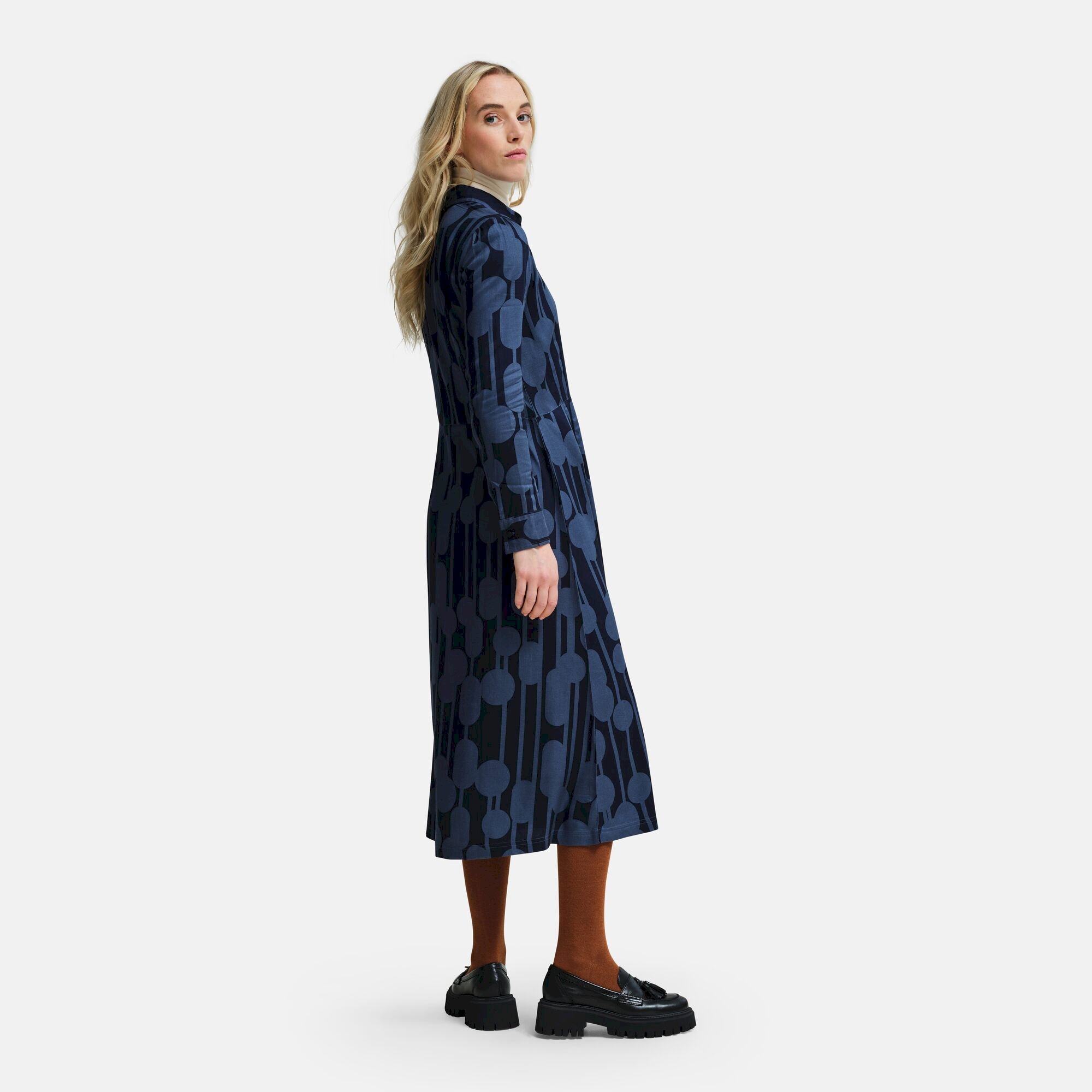 Orla Kiely Maxi Shirt Dress | Reflected Trees Navy