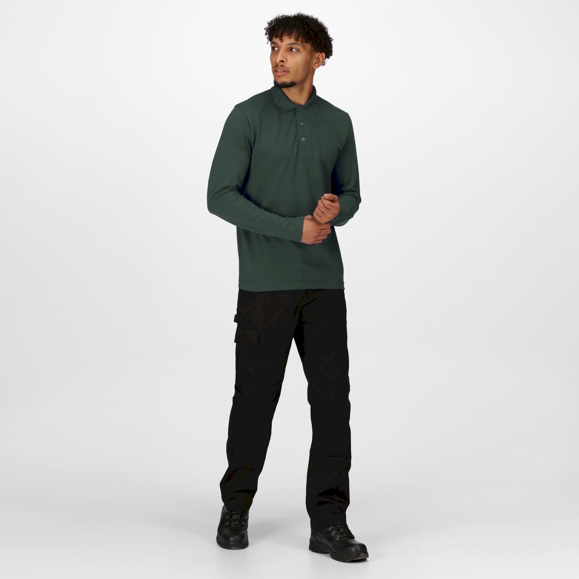 Men's 65/35 LS Polo Top | Dark Green