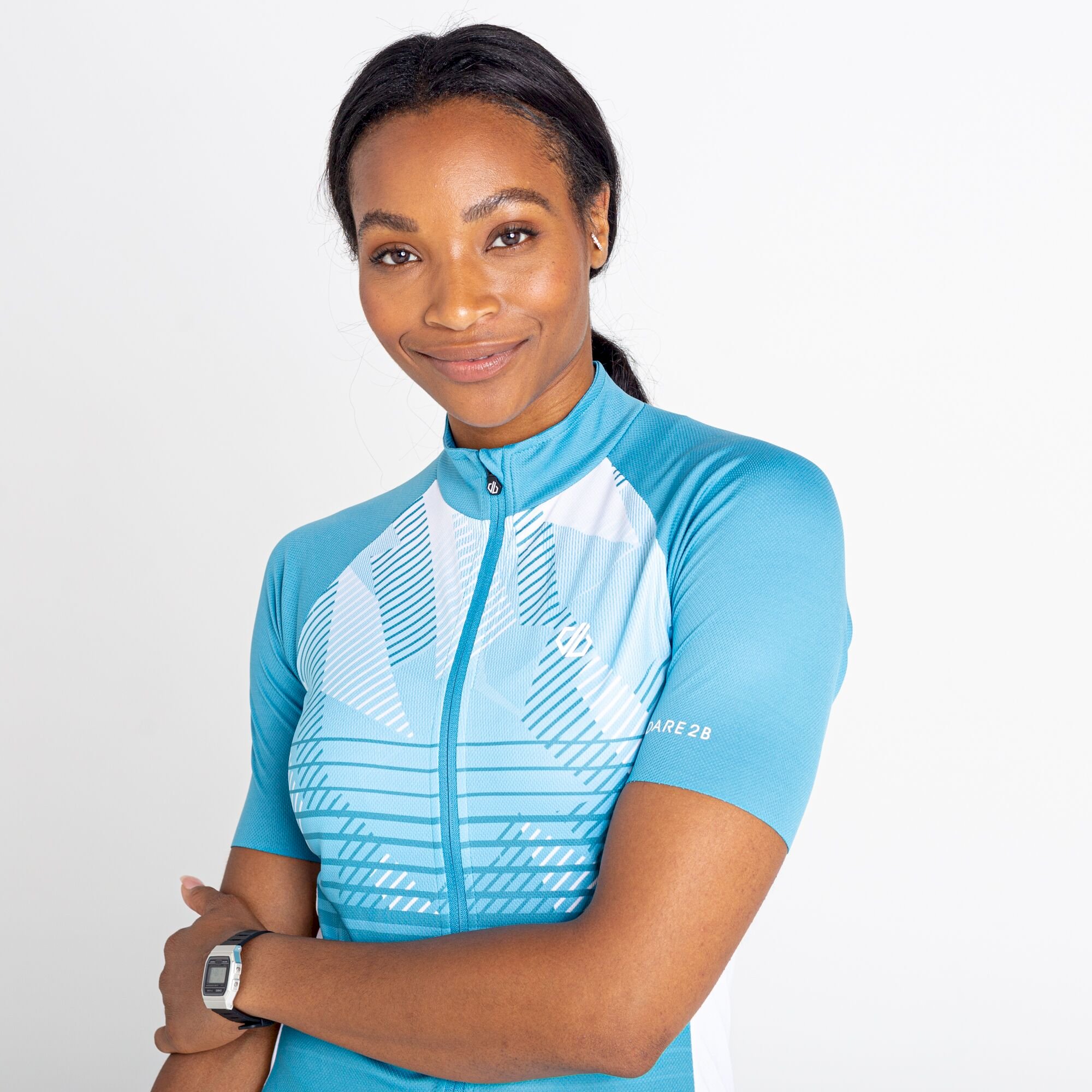 Dare 2b - Women's AEP Prompt Lightweight Jersey | Capri Blue Empowered print