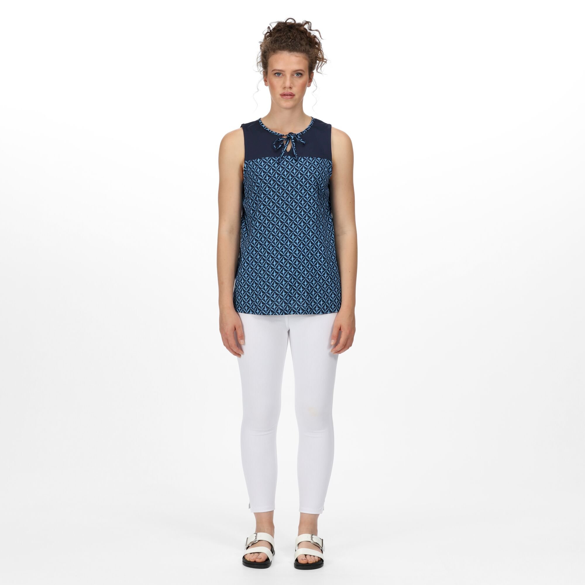 Women's Janessa V-Neck Top | Navy Tile