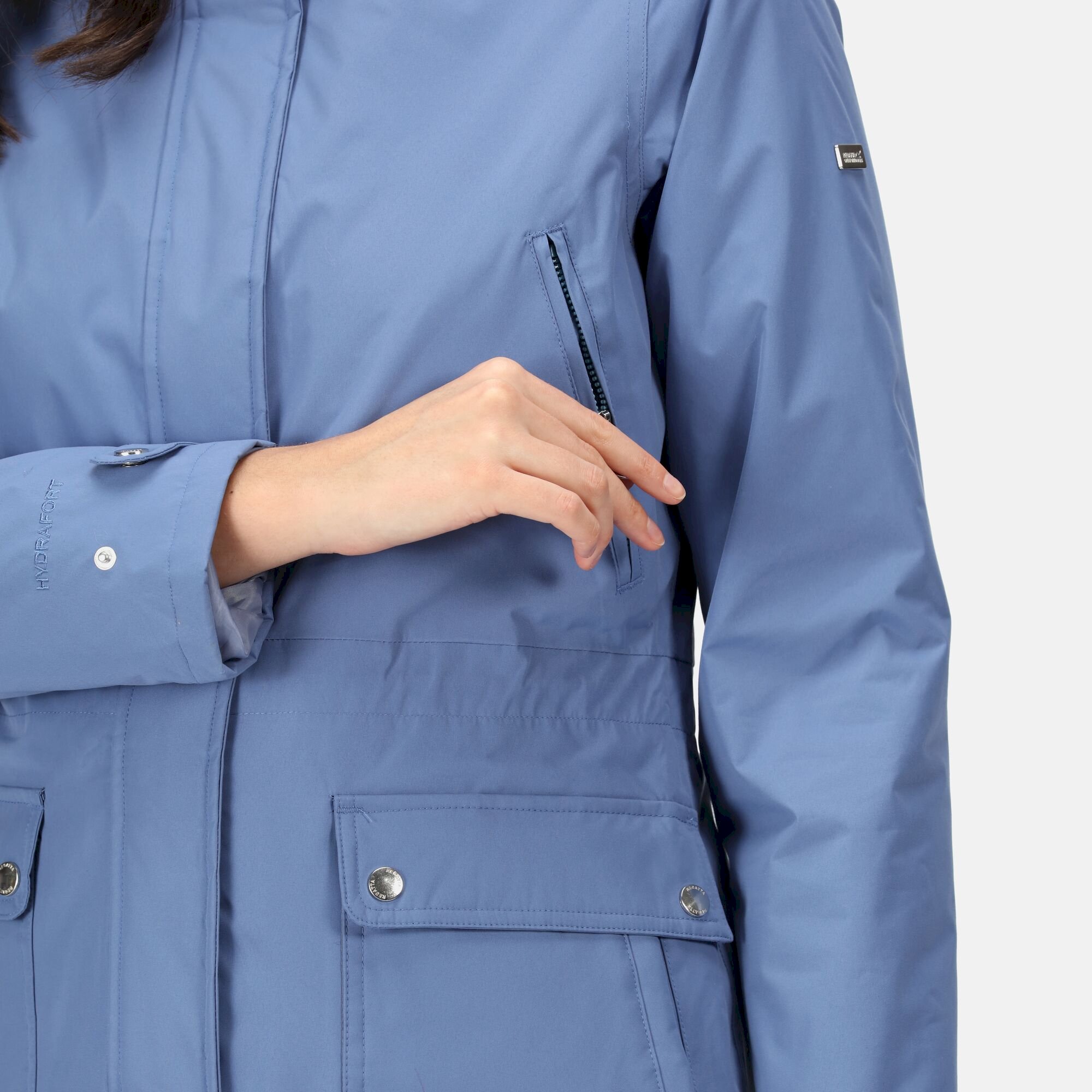 Women's Sabinka Fur Trim Parka Jacket | Slate Blue