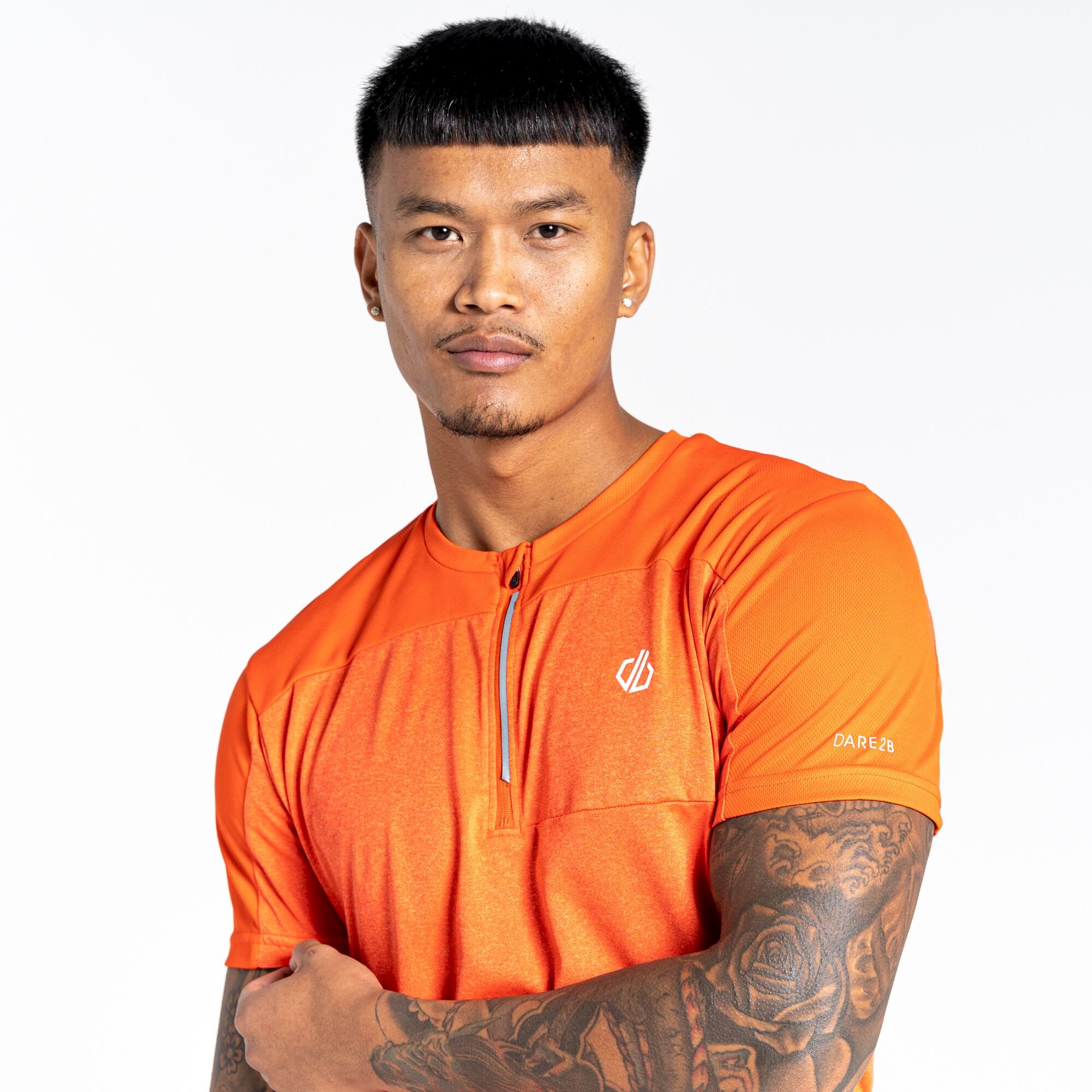 Dare 2b - Men's Aces III Recycled Zip Up Jersey | Burnt Salmon Marl