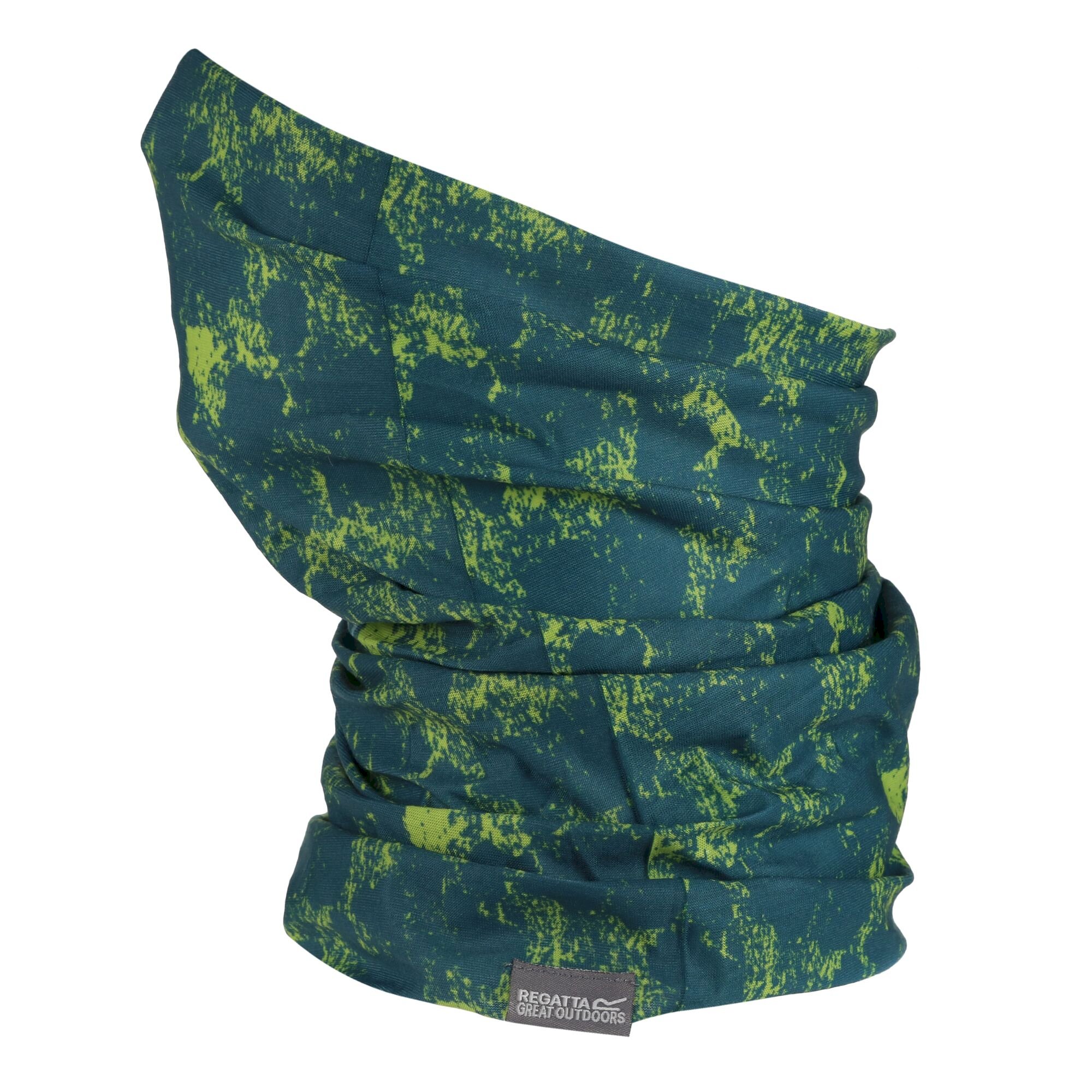 Kids Printed Multitube Scarf Mask | Pacific Green Distressed Camo