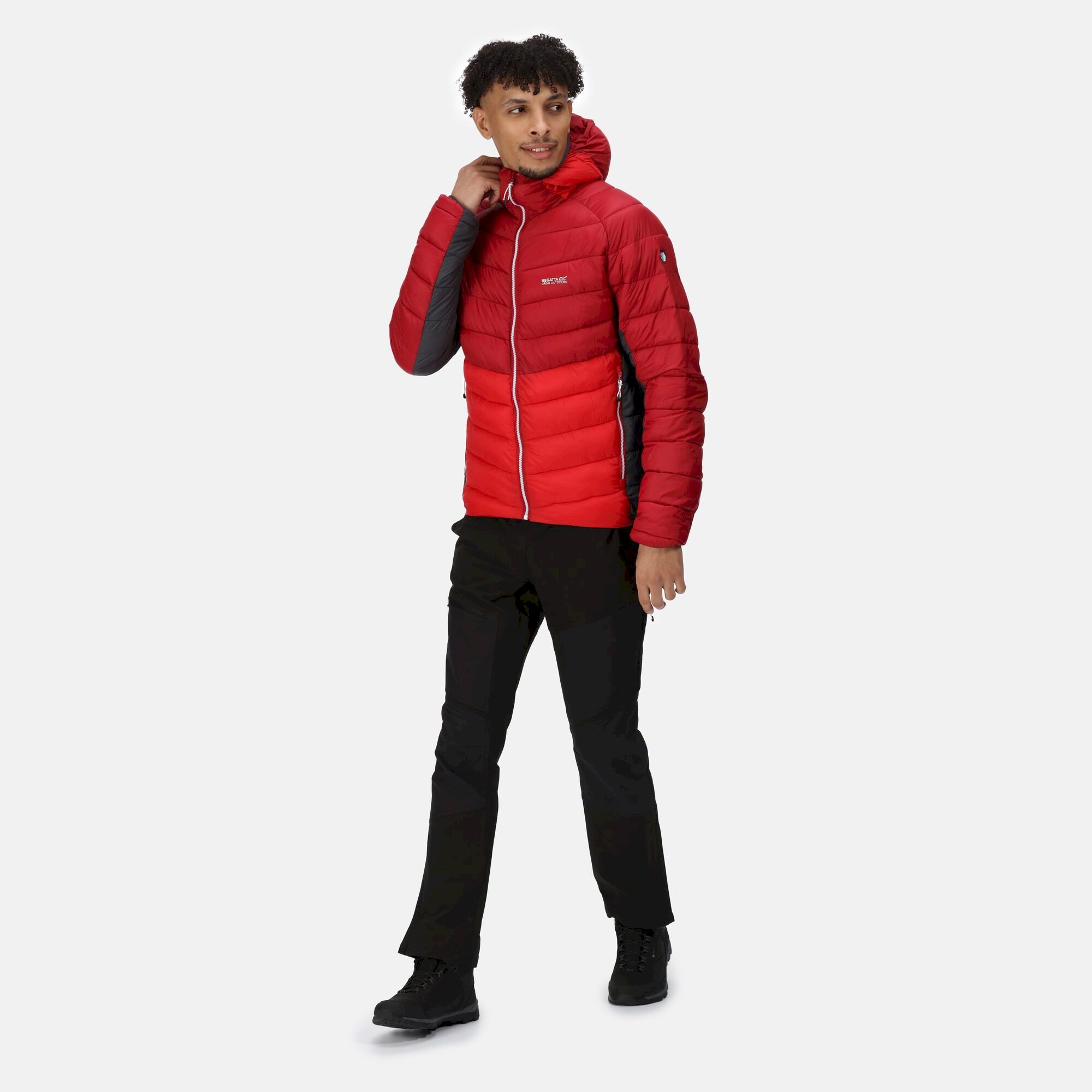 Men's Harrock Hooded Puffer Jacket | Dark Red Chinese Red