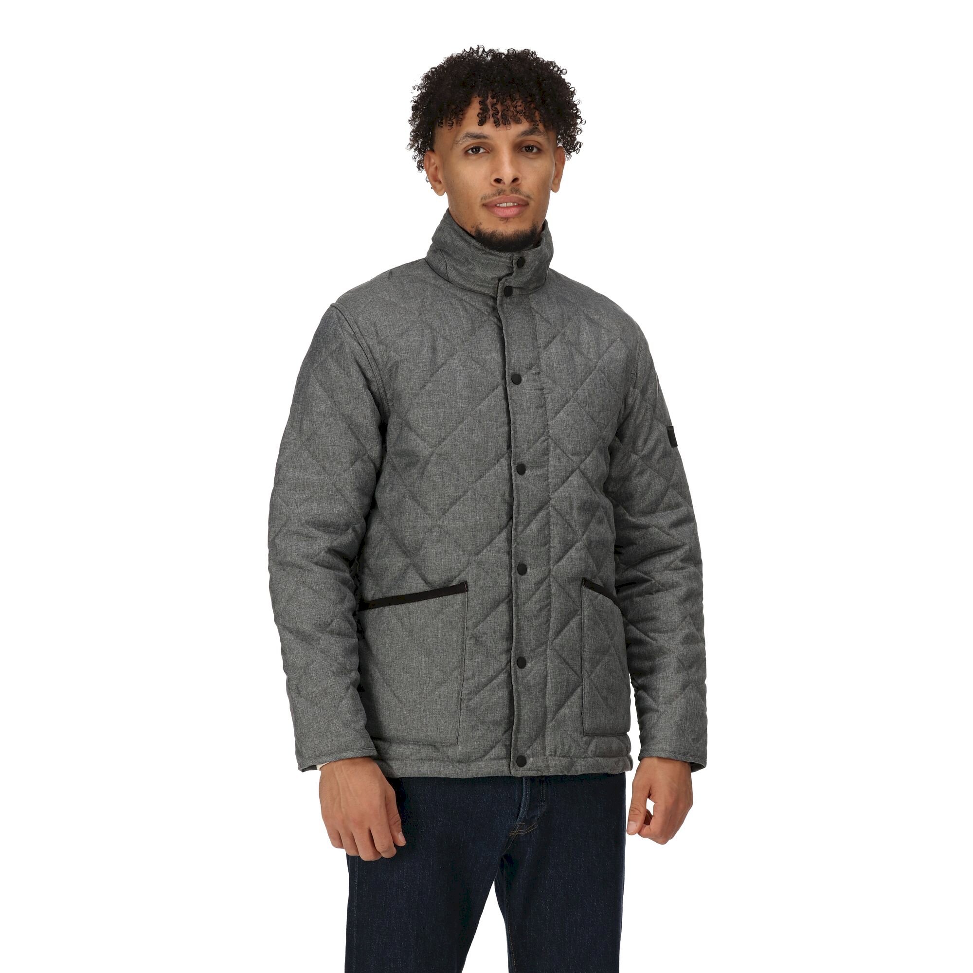 Men's Londyn Quilted Jacket | Dark Grey Marl