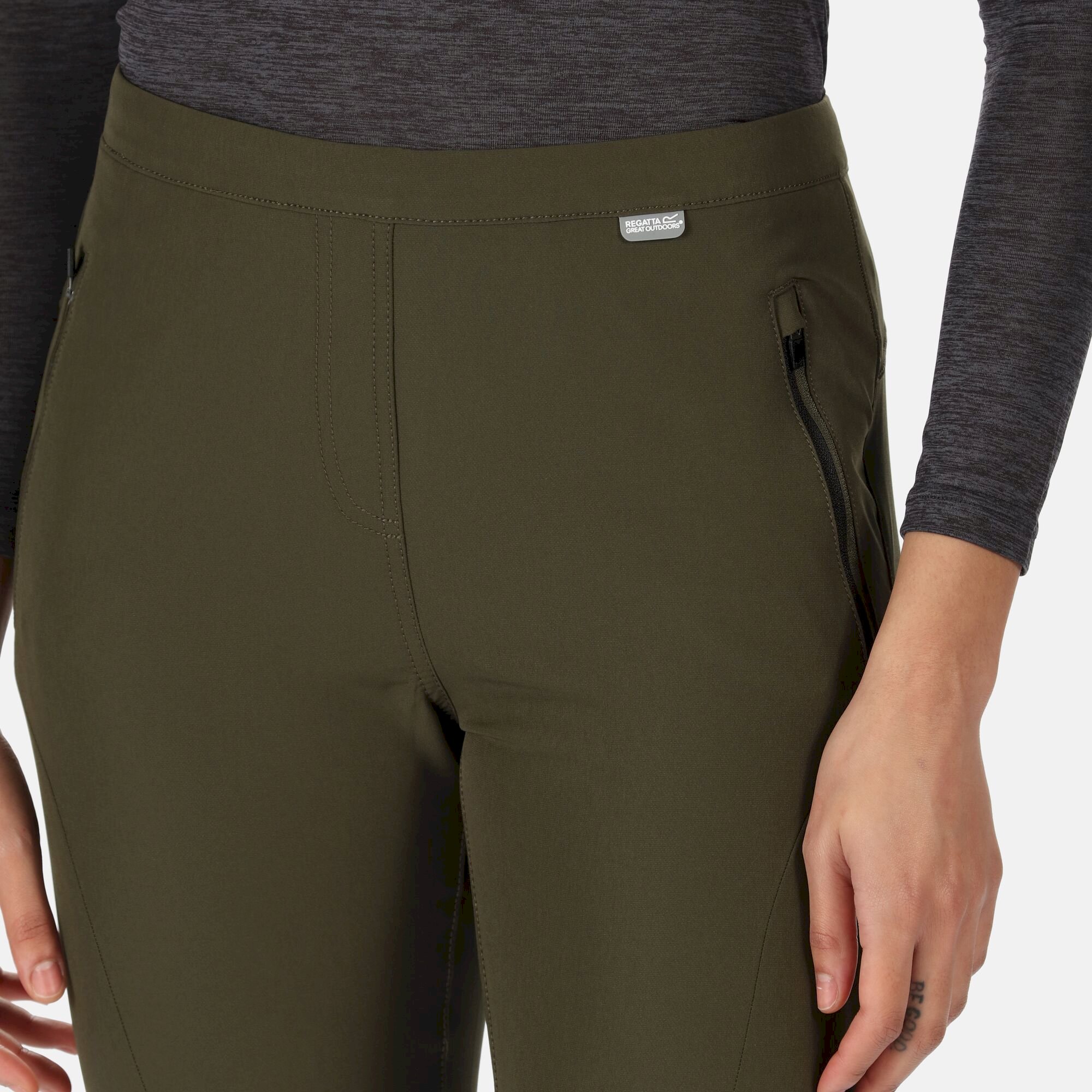 Women's Pentre Stretch Walking Trousers | Dark Khaki